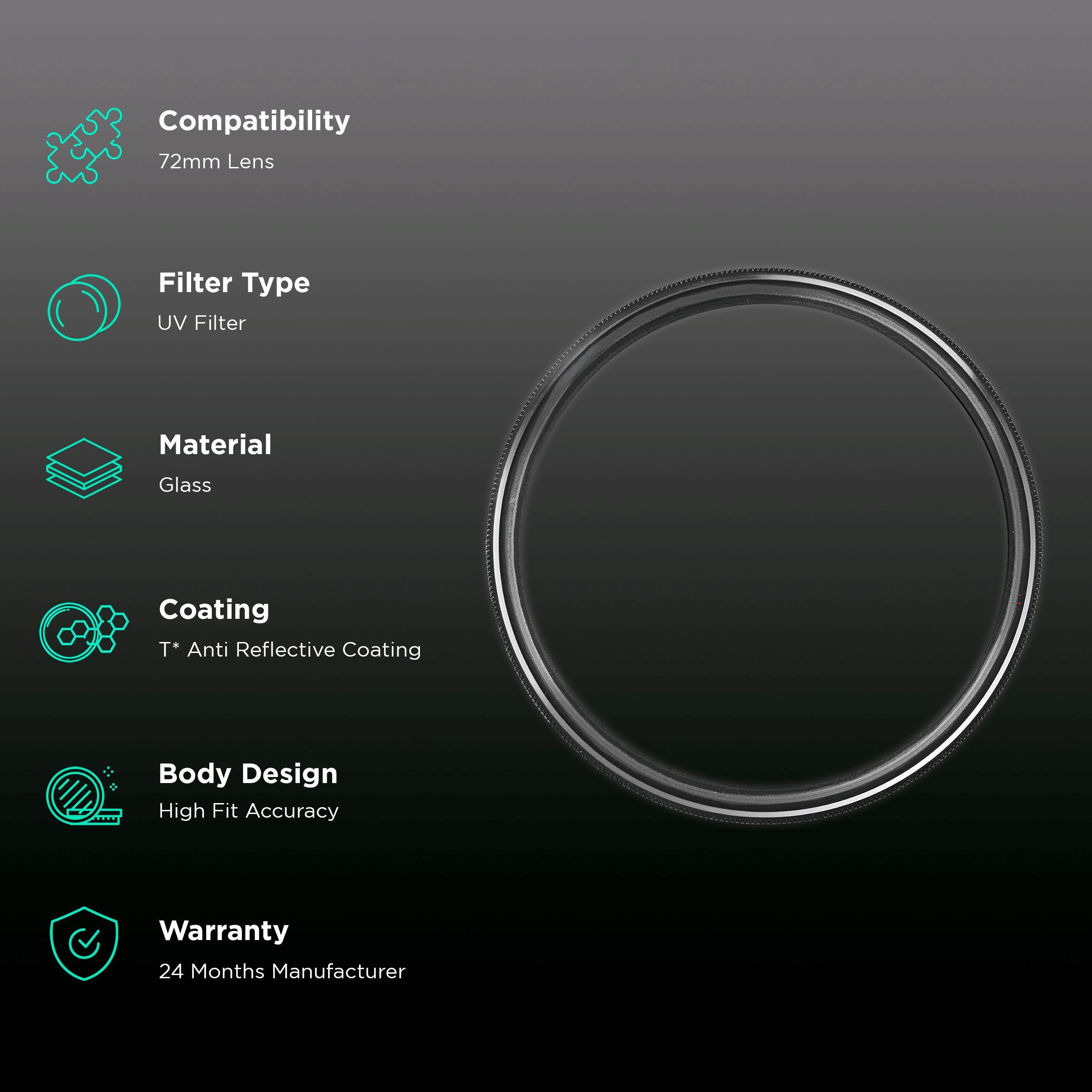 Carl Zeiss T* 72mm Camera Lens UV Filter (Anti Reflective Coating)_2