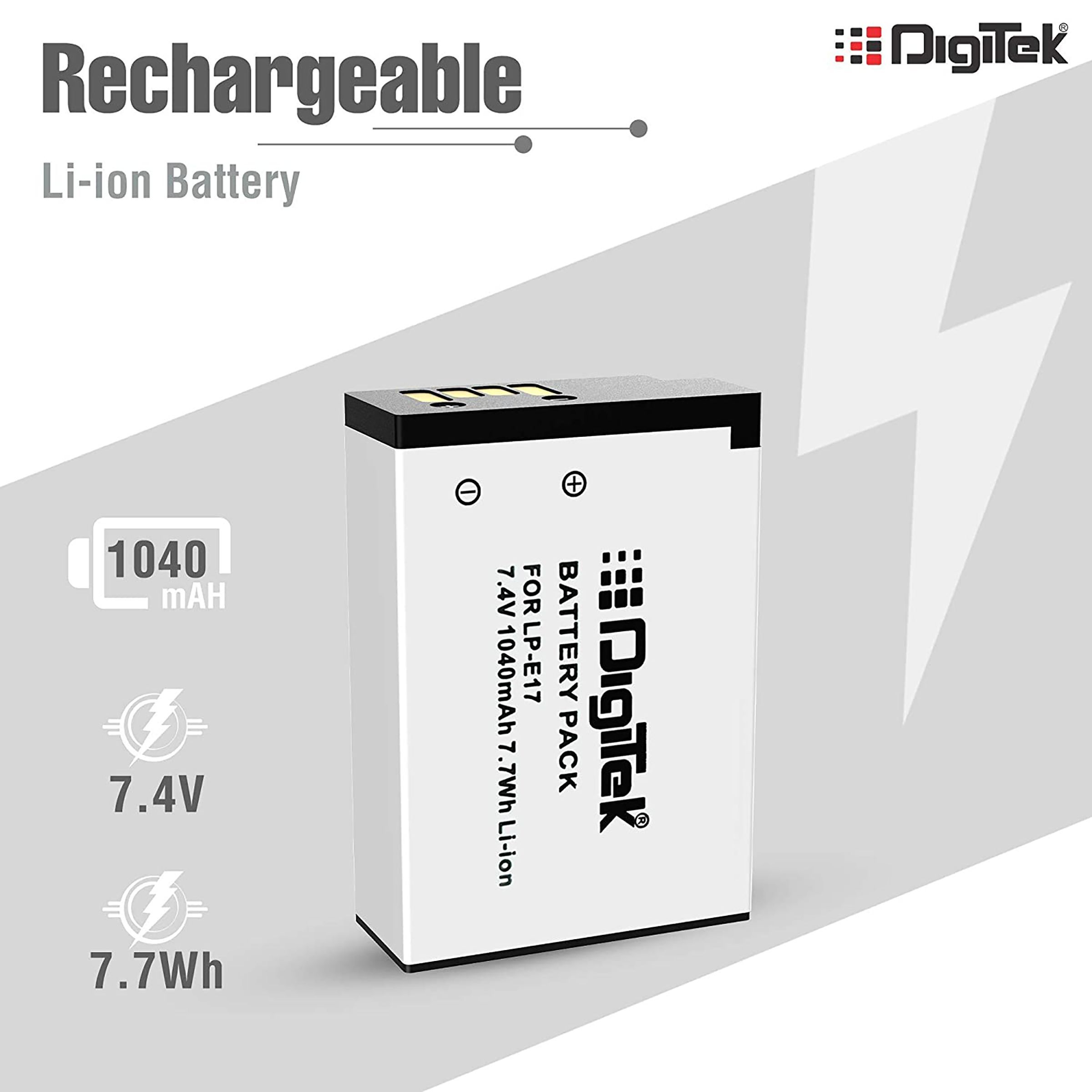 DigiTek LP-E17 1040 mAh Li-ion Rechargeable Battery for EOS 750D, 760D, 800D and 77D_4