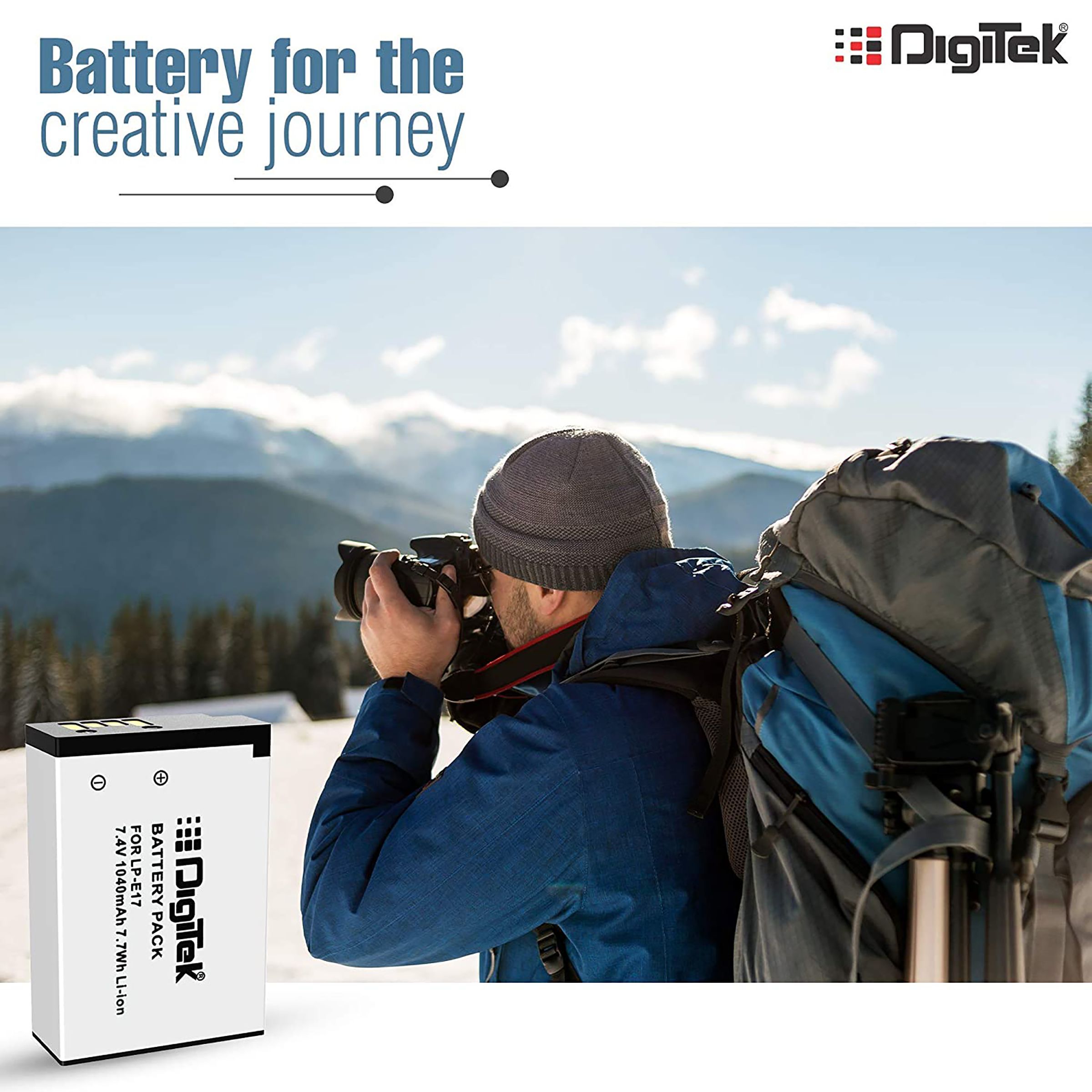 DigiTek LP-E17 1040 mAh Li-ion Rechargeable Battery for EOS 750D, 760D, 800D and 77D_7