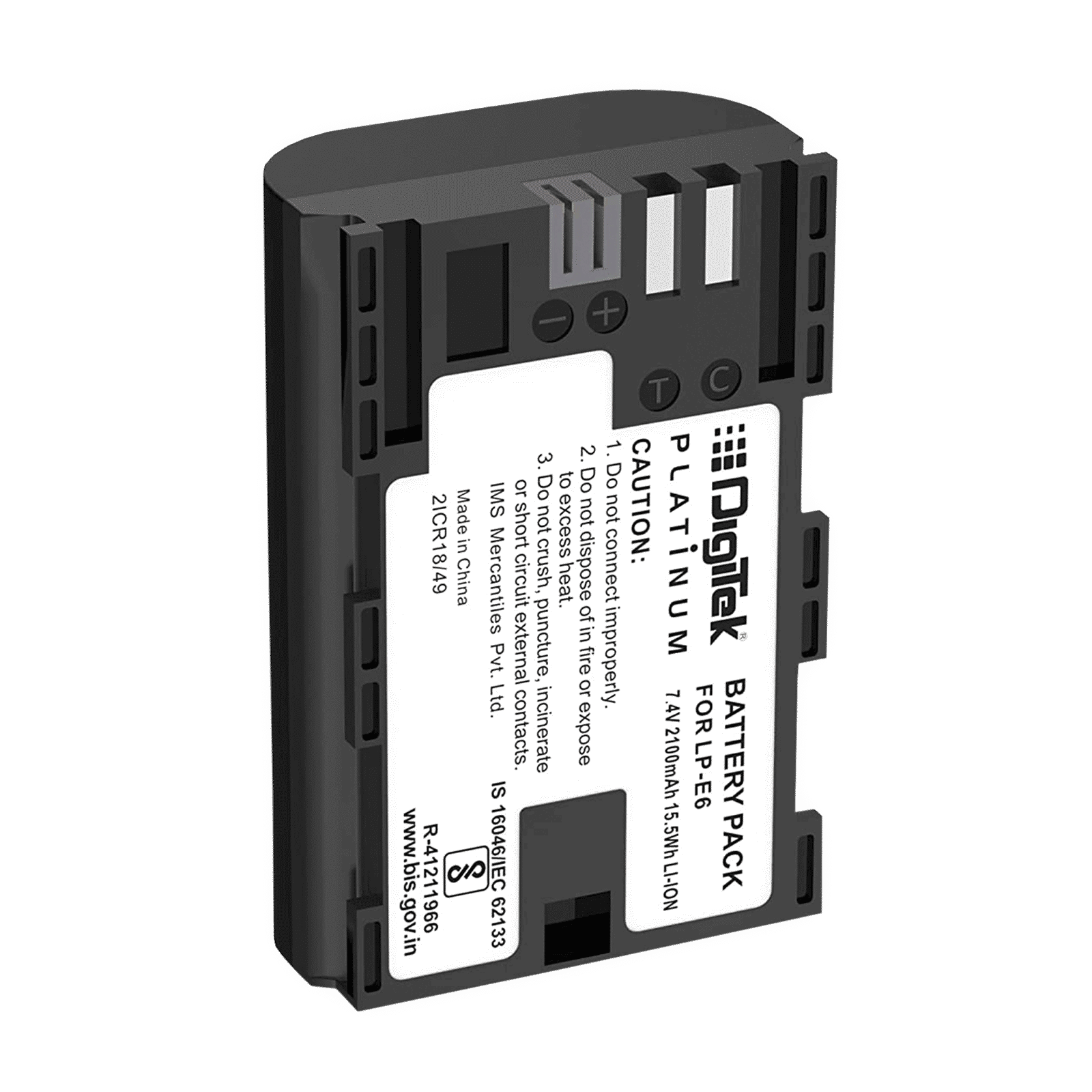 DigiTek LP-E6 Platinum 2100 mAh Li-ion Rechargeable Battery for EOS SD Mark III, SD Mark II, 7D, 6D and 60D_1