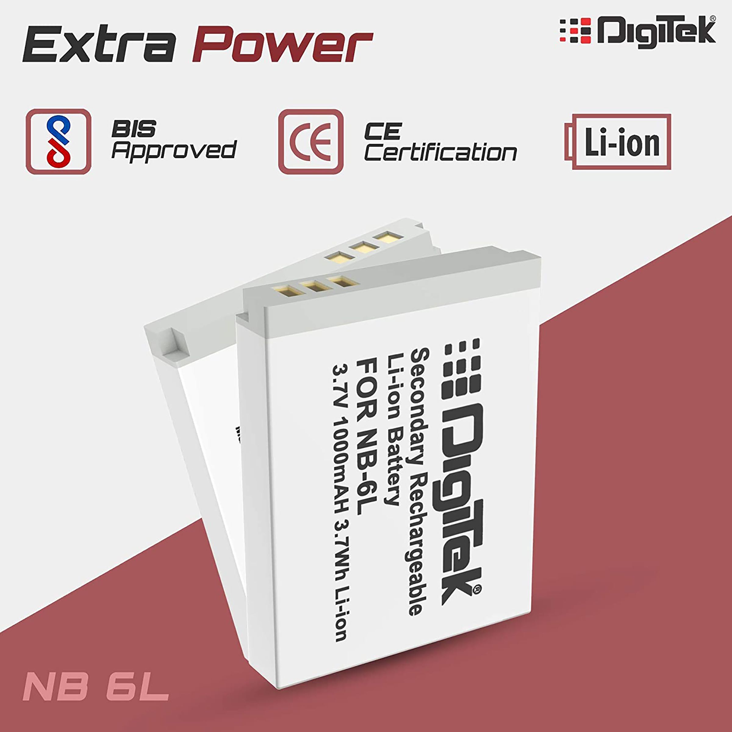 DigiTek NB-6L 1000 mAh Li-ion Rechargeable Battery for PowerShot SD4000_4