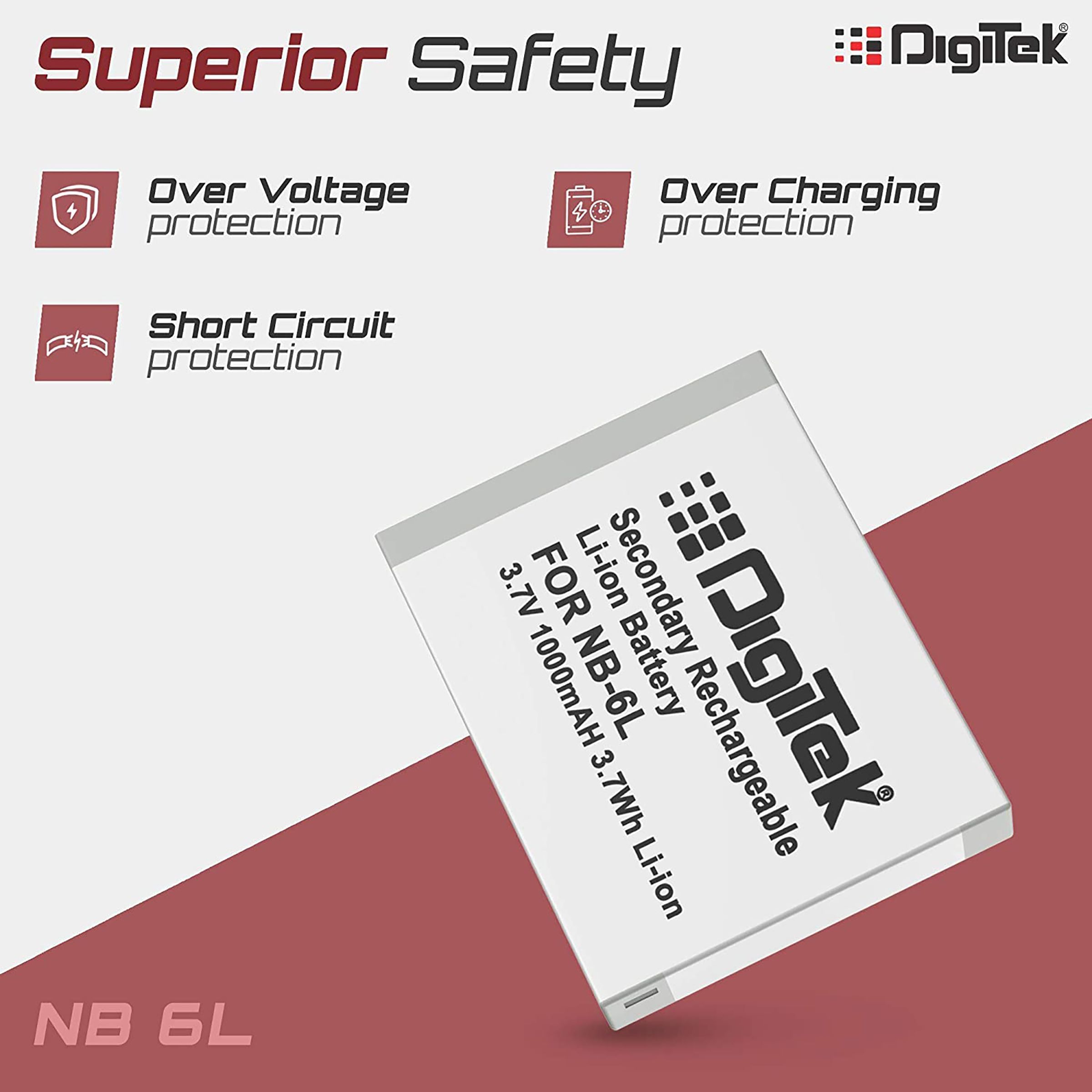DigiTek NB-6L 1000 mAh Li-ion Rechargeable Battery for PowerShot SD4000_7