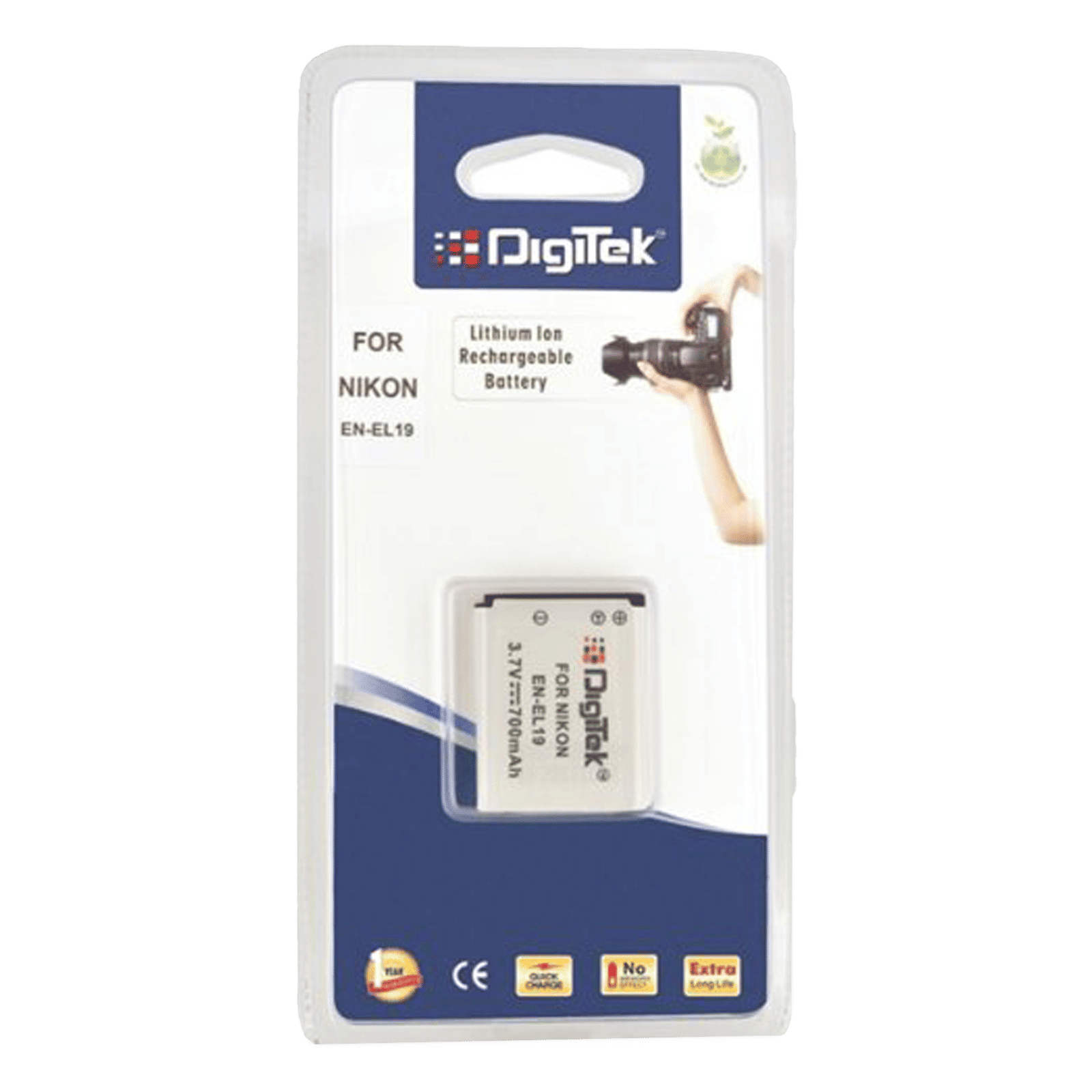 DigiTek EN-EL19 700 mAh Li-ion Rechargeable Battery for Coolpix 775, 880, E880, 885 and 995_6