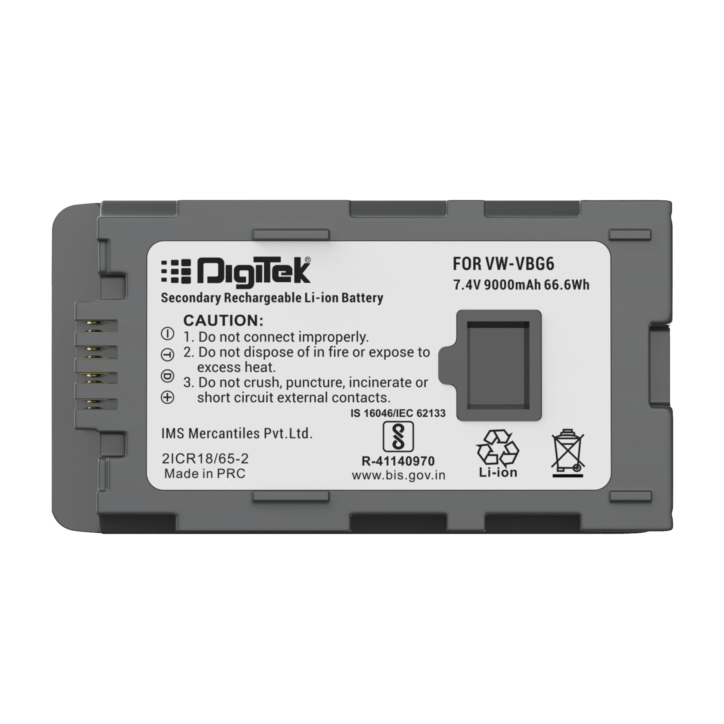 DigiTek VW VBG-6 9000 mAh Li-ion Rechargeable Battery_3