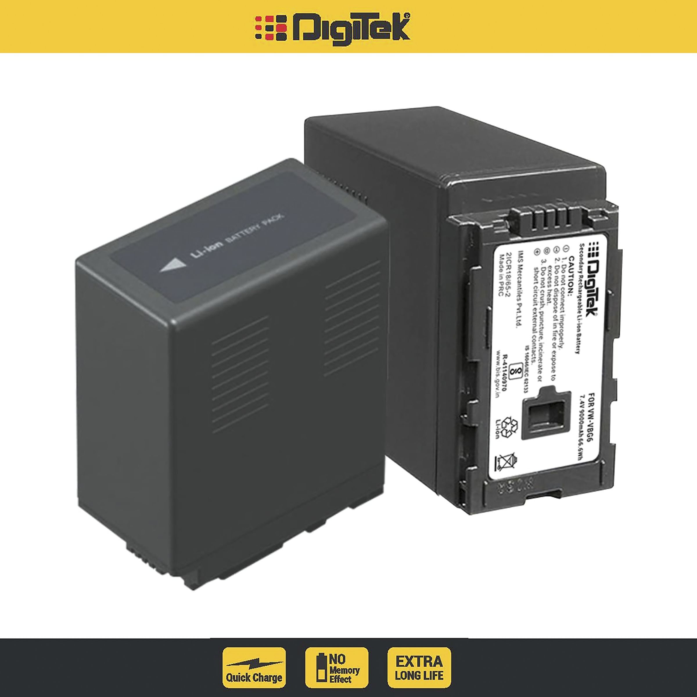 DigiTek VW VBG-6 9000 mAh Li-ion Rechargeable Battery_6