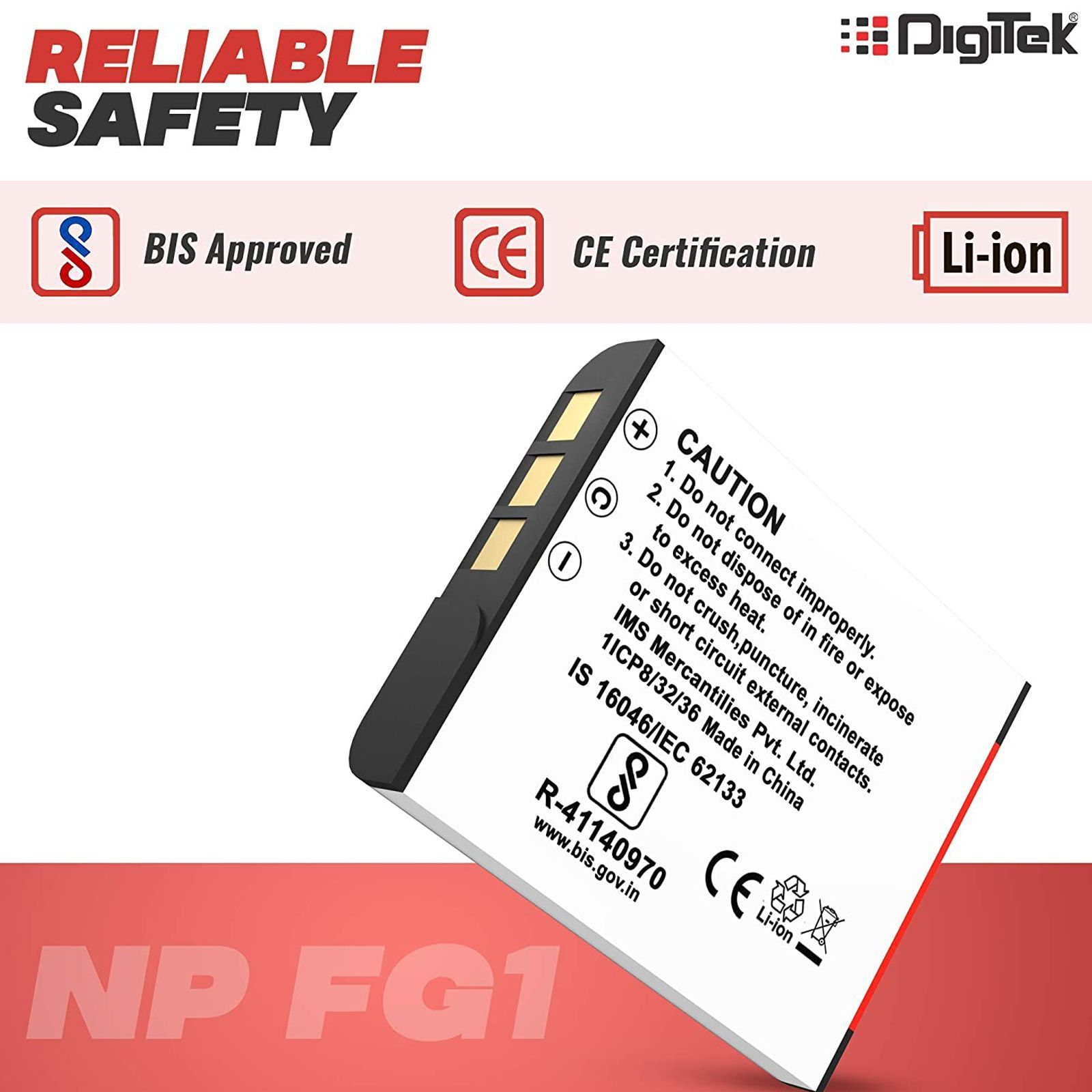 DigiTek NP-FG1 960 mAh Li-ion Rechargeable Battery for W80, W100, W130, W70, W30 and W55_4