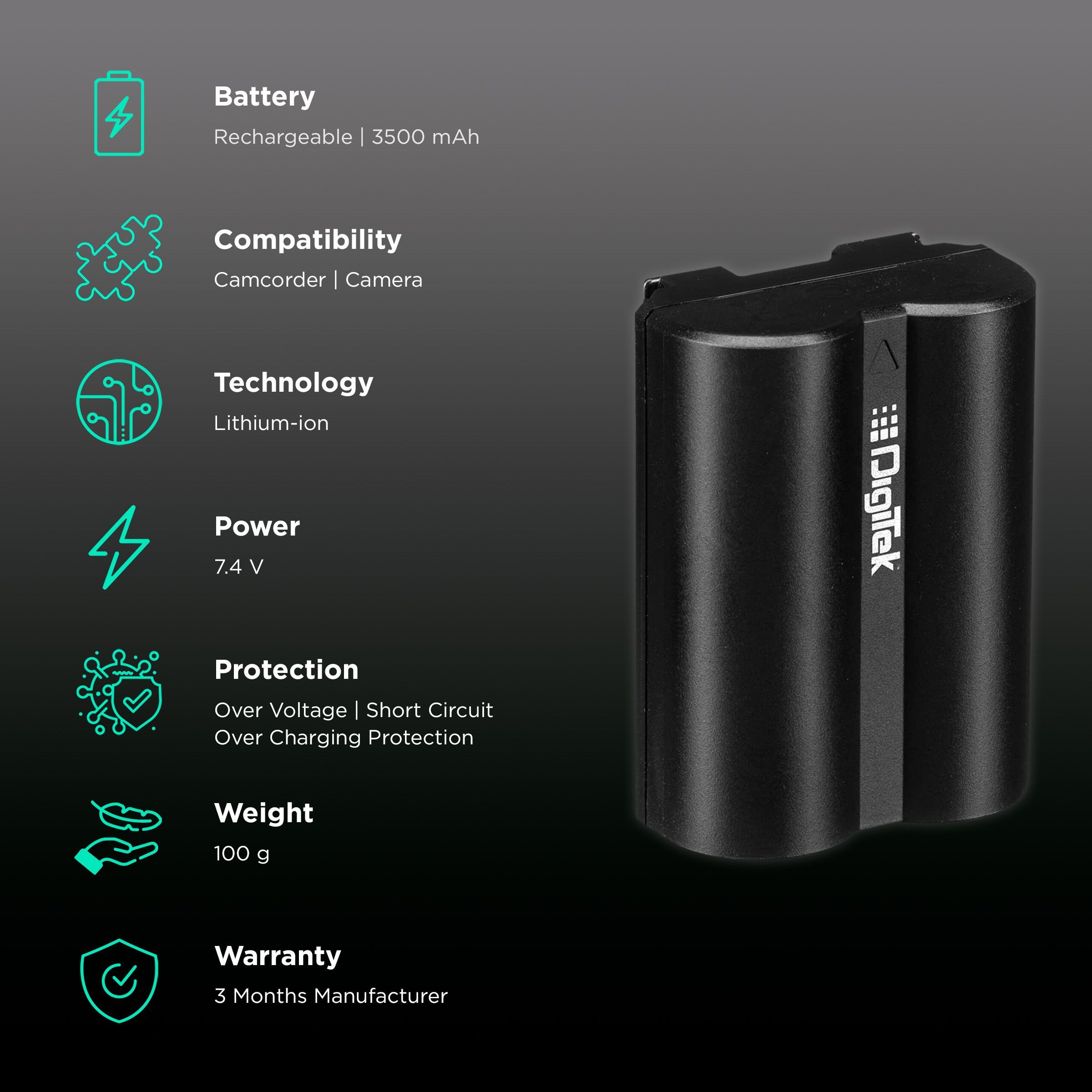 DigiTek Extra Power 3500 mAh Li-ion Rechargeable Battery_2