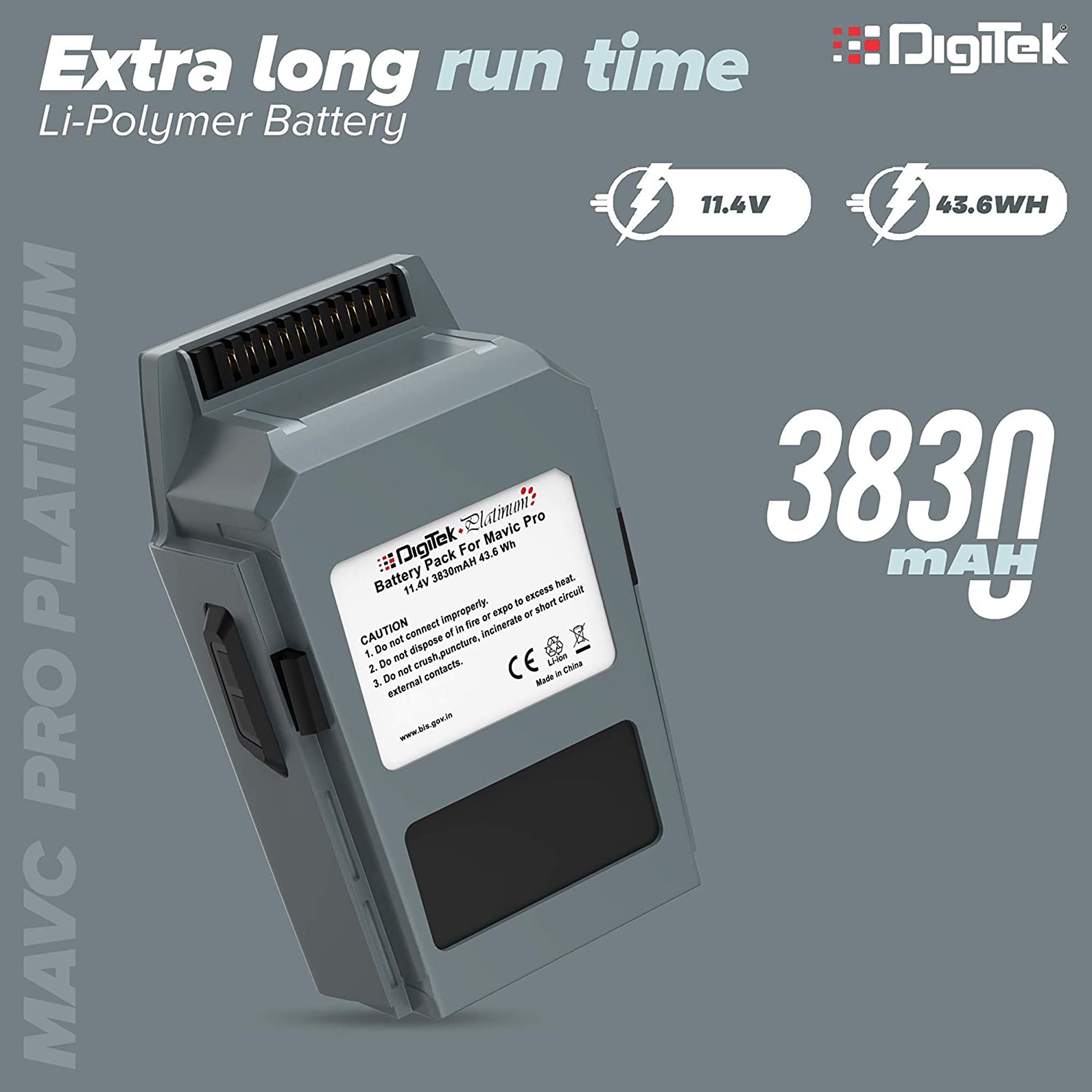 DigiTek Mavic Pro Platinum 3830 mAh Li-ion Rechargeable Battery_7