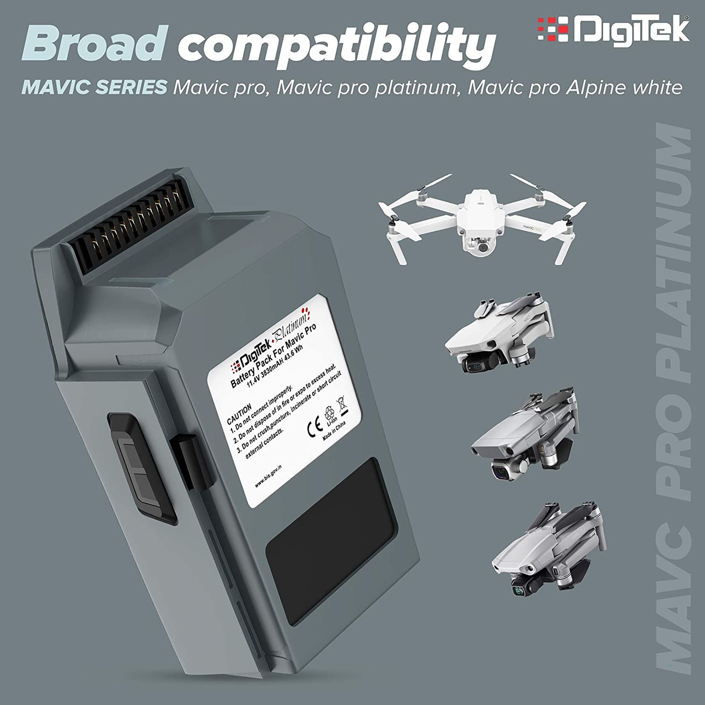 DigiTek Mavic Pro Platinum 3830 mAh Li-ion Rechargeable Battery_6