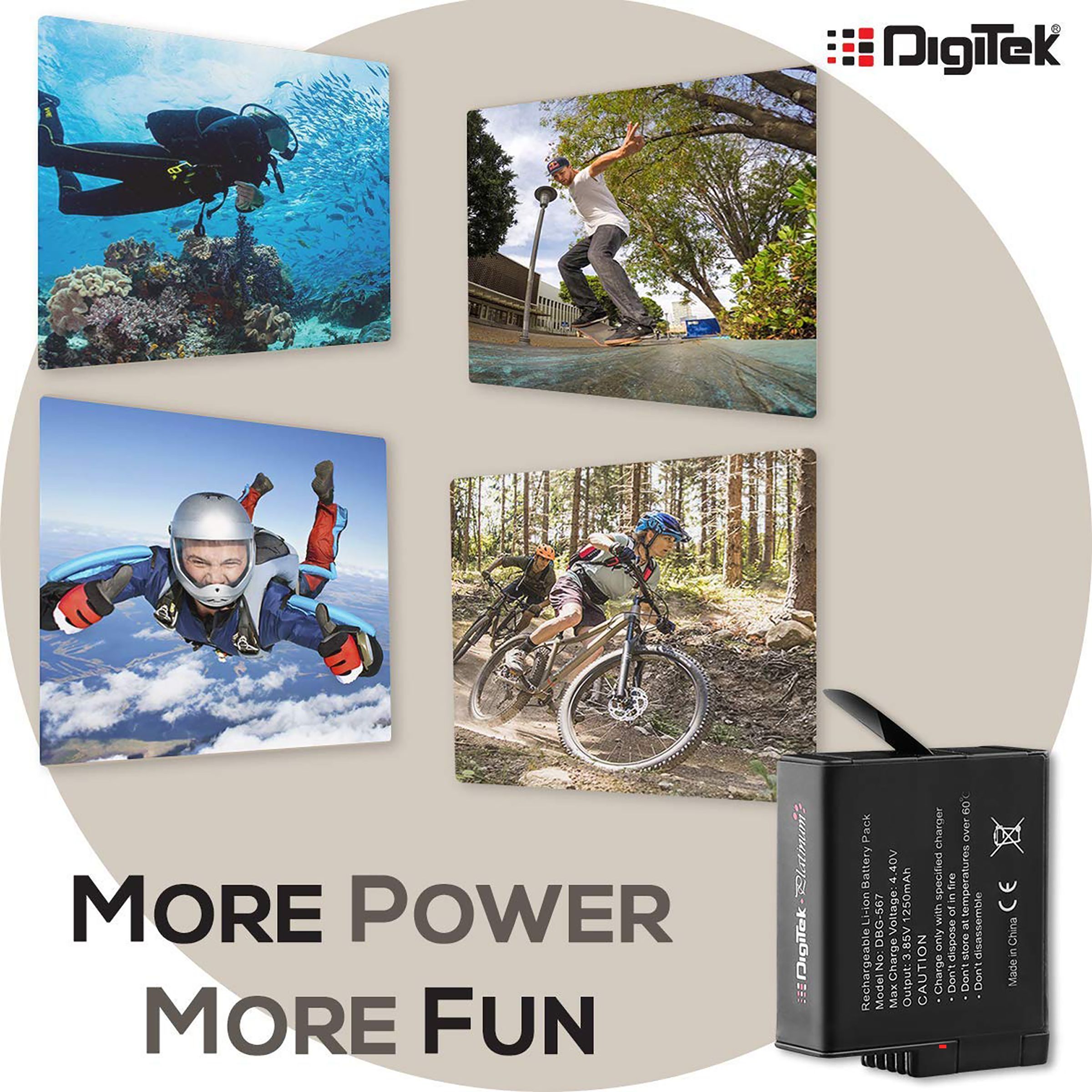 DigiTek DBG-567 1250 mAh Li-ion Rechargeable Battery for Hero5, 6, 7 and 2018_5