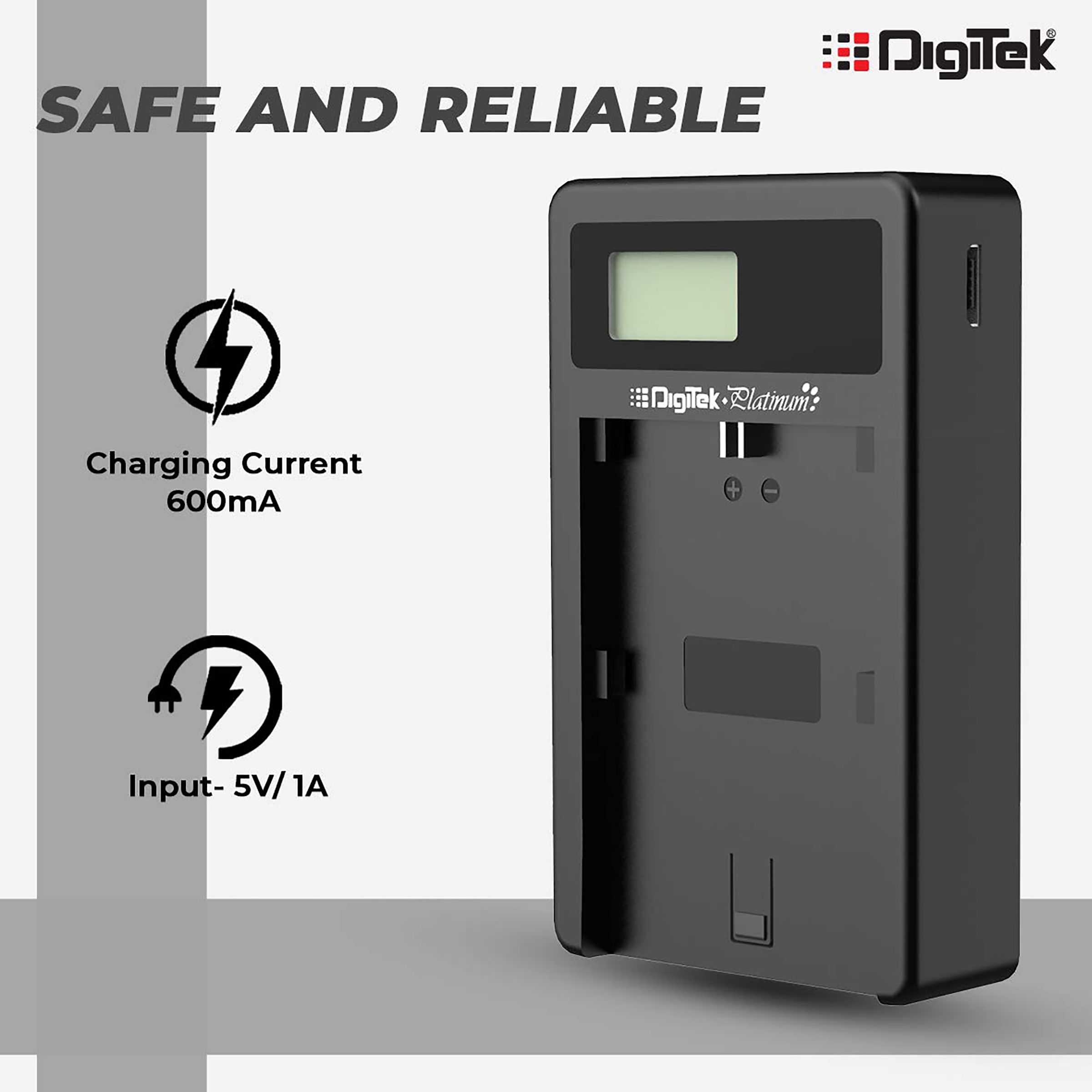 DigiTek Platinum DPUC 012S (LCD MU) Quick Camera Battery Charger for FW50 (Over Voltage Protection)_7