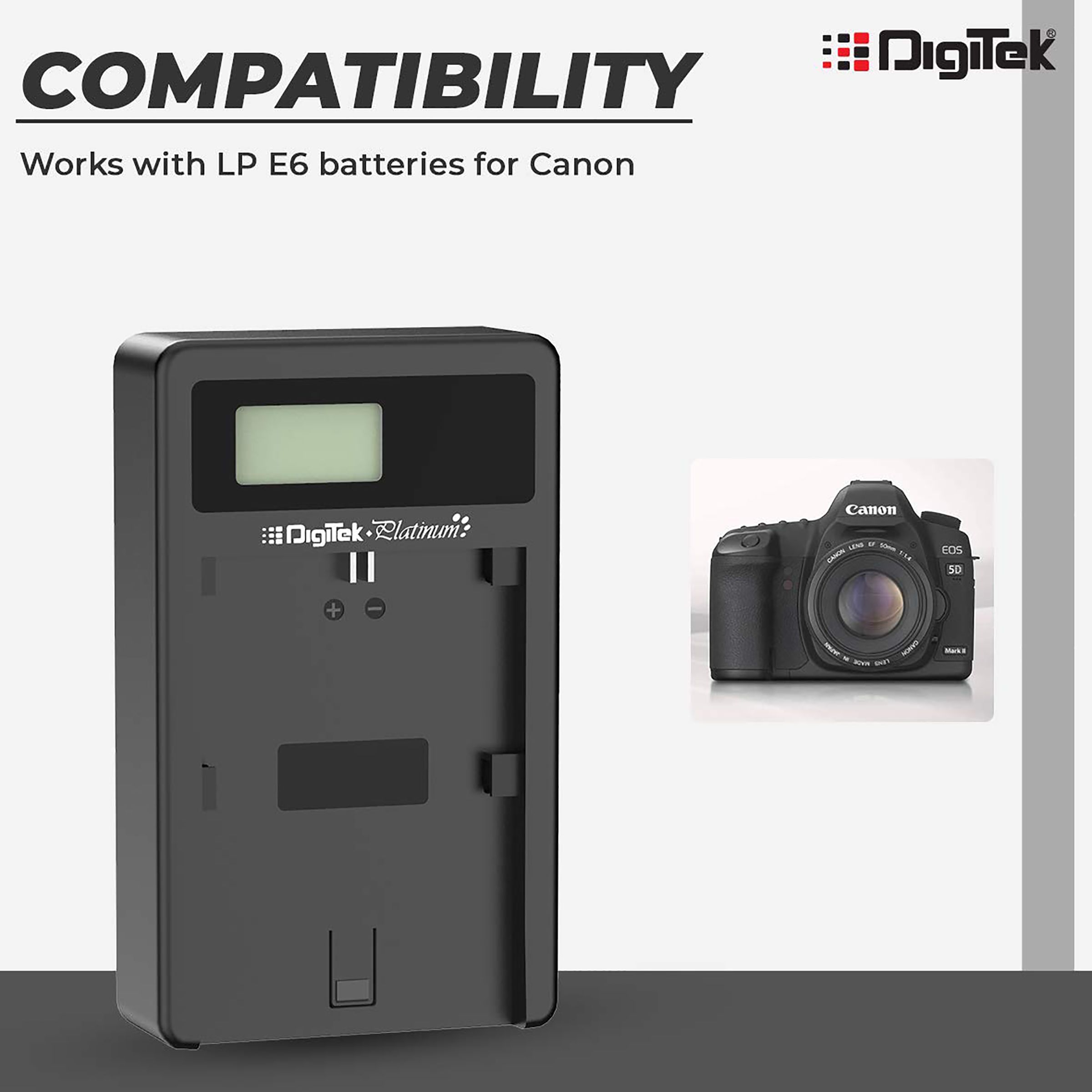DigiTek Platinum DPUC 012S (LCD MU) Quick Camera Battery Charger for FW50 (Over Voltage Protection)_5