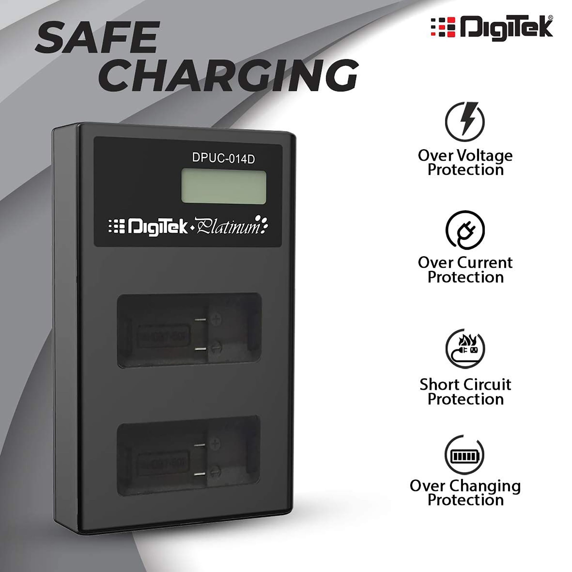 DigiTek Platinum DPUC 014D (LCD MU) Fast Camera Battery Charger for Hero9 (2-Ports, Over Voltage Protection)_6