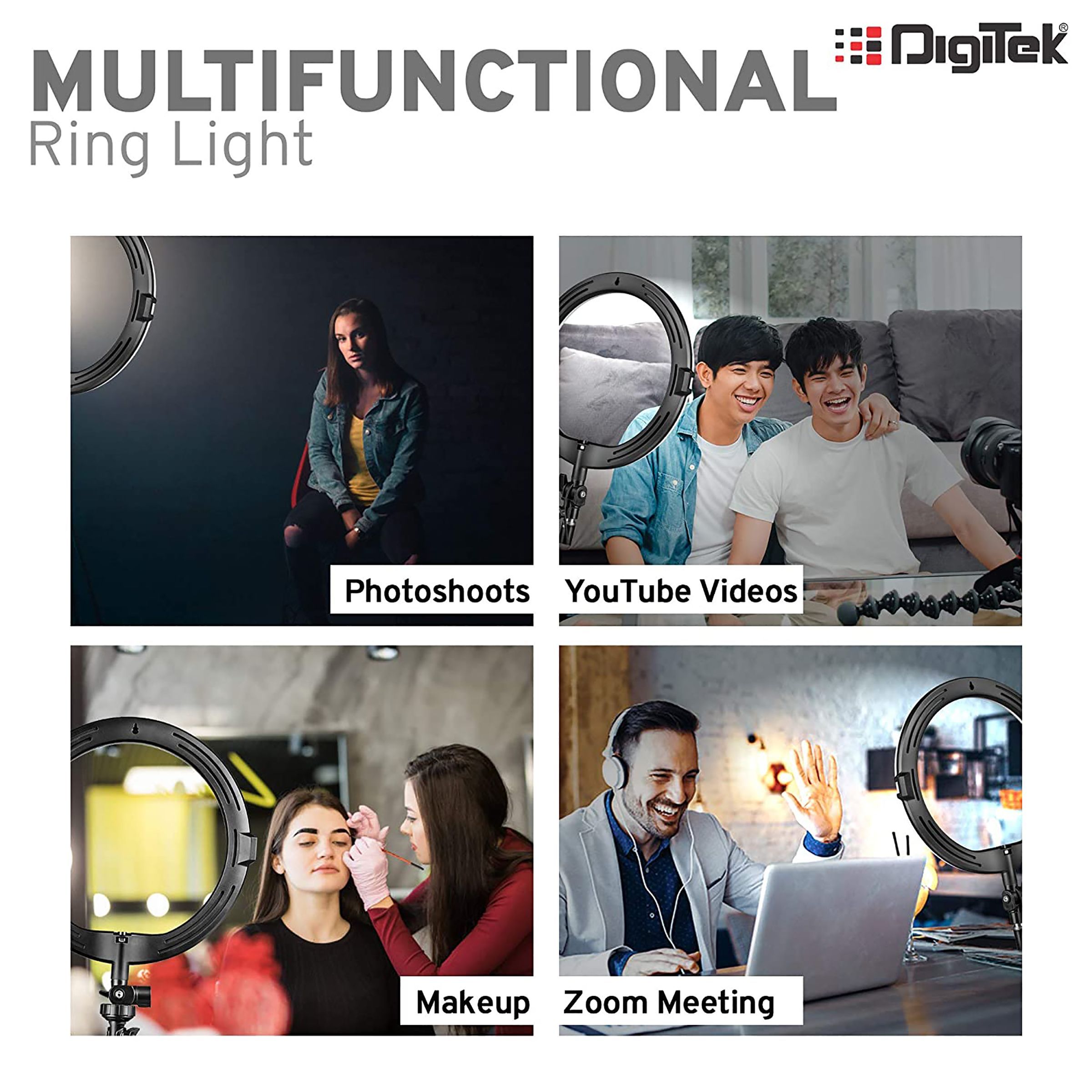 Digitek DRL 12C Ring Light with Light Stand for Live Streaming, Selfie, Video Chatting & Vlogging (Maximum Load Upto 5Kg)_6