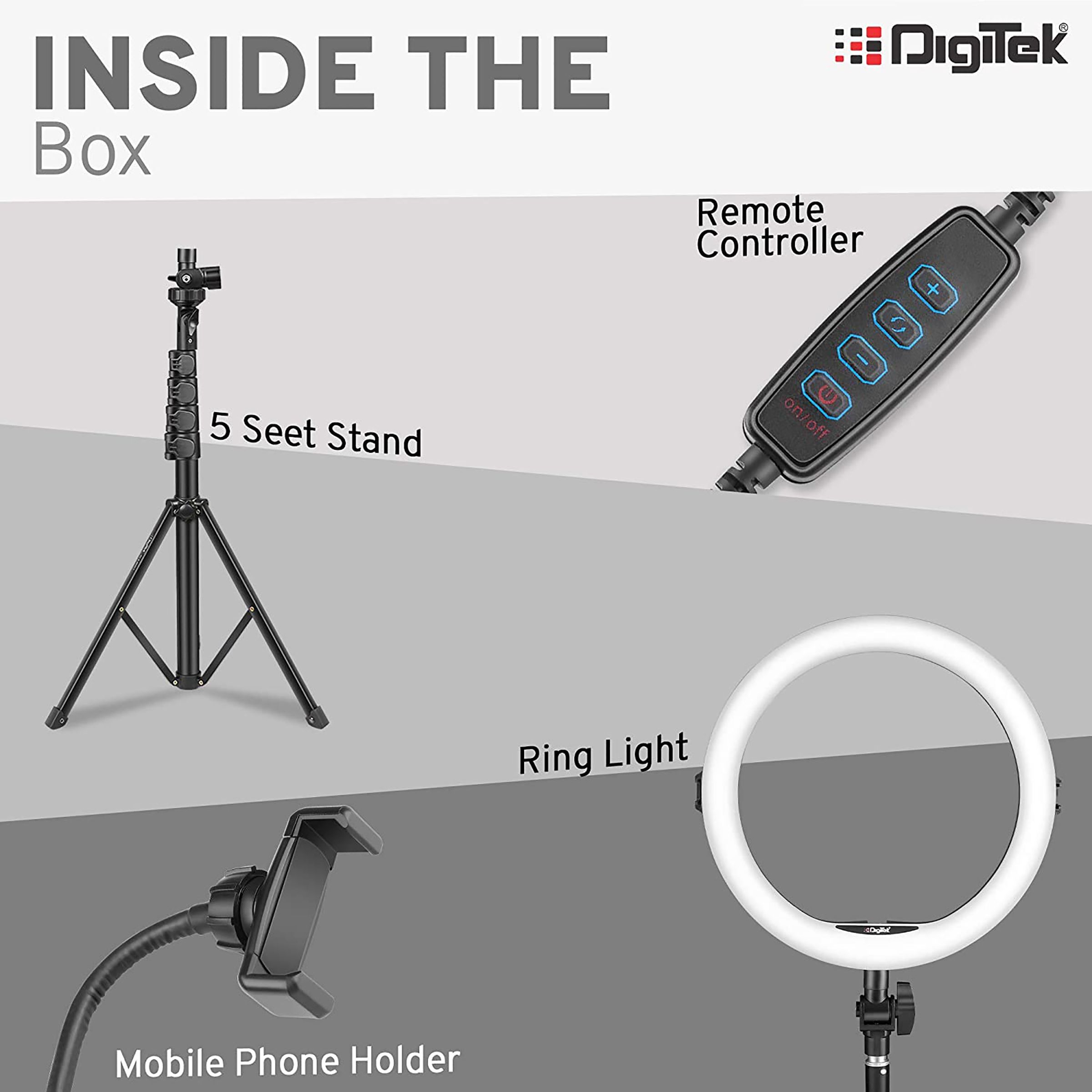 Digitek DRL 12C Ring Light with Light Stand for Live Streaming, Selfie, Video Chatting & Vlogging (Maximum Load Upto 5Kg)_7
