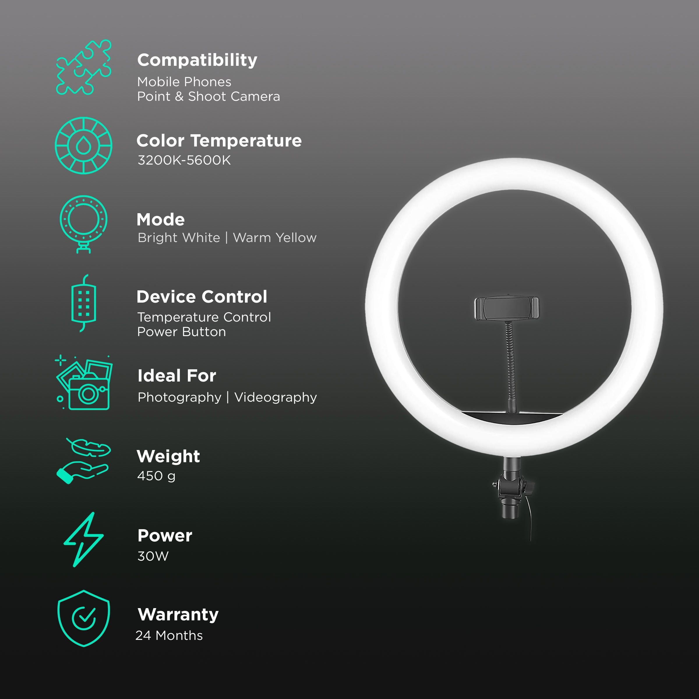 Digitek DRL-14 Ring Light with Bag for Photography, Videography, Live Streaming & Makeup (Bi-Color)_3