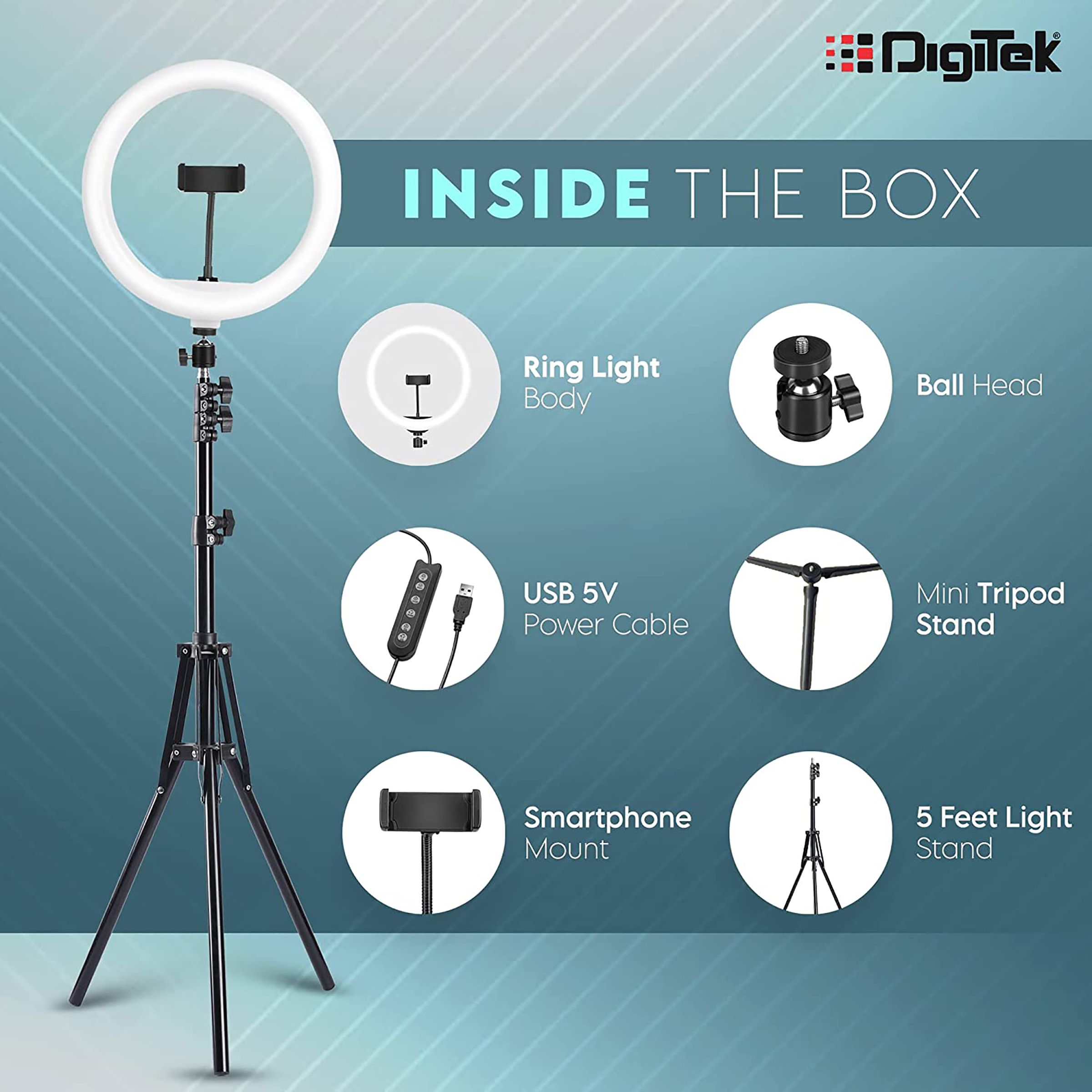 Digitek DRL-14C Ring Light with Mini Tripod for Still Photography & Videography (Adjustable Stand)_7