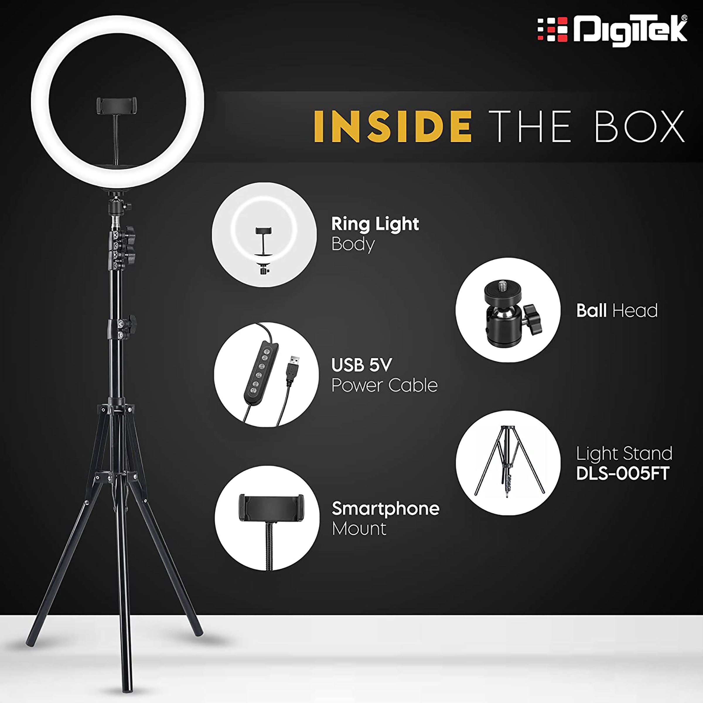 Digitek DRL-15C RGB Ring Light with Stand for Live Streaming, Selfie, Video Chatting & Vlogging (Maximum Load Upto 5Kg) Digitek DRL-15C RGB Ring Light with Stand for Live Streaming, Selfie, Video Chatting & Vlogging (Maximum Load Upto 5Kg)_6