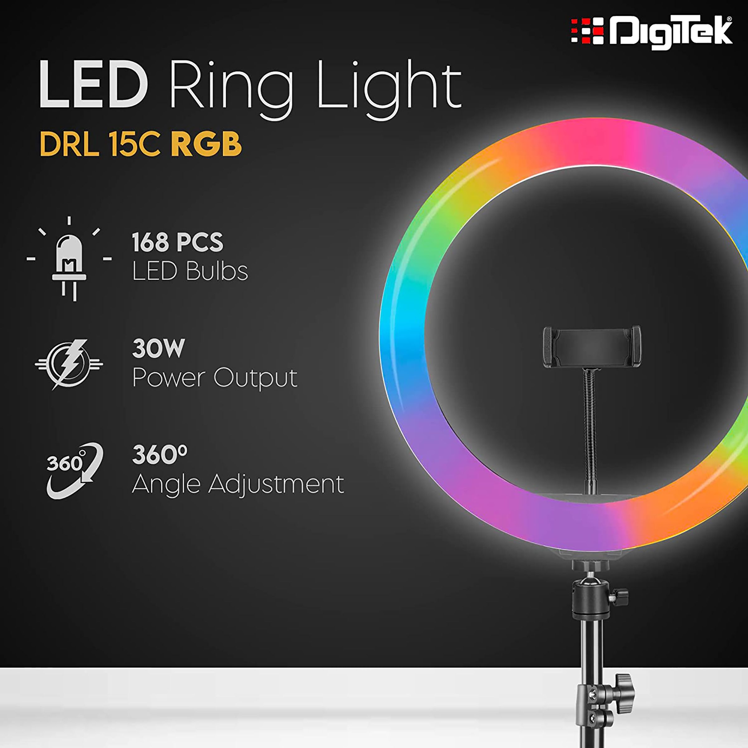 Digitek DRL-15C RGB Ring Light with Stand for Live Streaming, Selfie, Video Chatting & Vlogging (Maximum Load Upto 5Kg) Digitek DRL-15C RGB Ring Light with Stand for Live Streaming, Selfie, Video Chatting & Vlogging (Maximum Load Upto 5Kg)_8