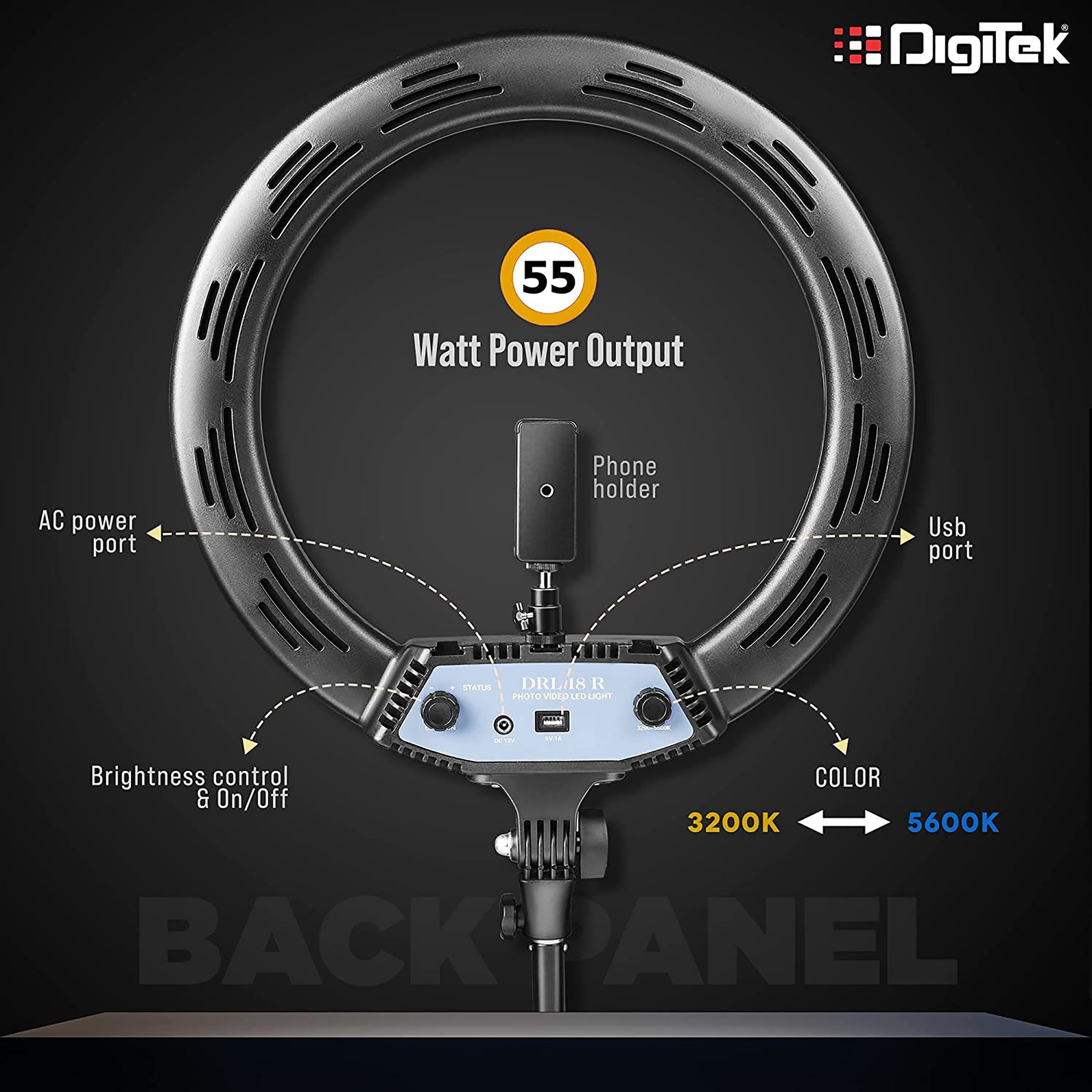 Digitek DRL 018R Ring Light with Remote Control for Makeup, Photography & Videography (Multi-Angle Adjustment) Digitek DRL 018R Ring Light with Remote Control for Makeup, Photography & Videography (Multi-Angle Adjustment)_7