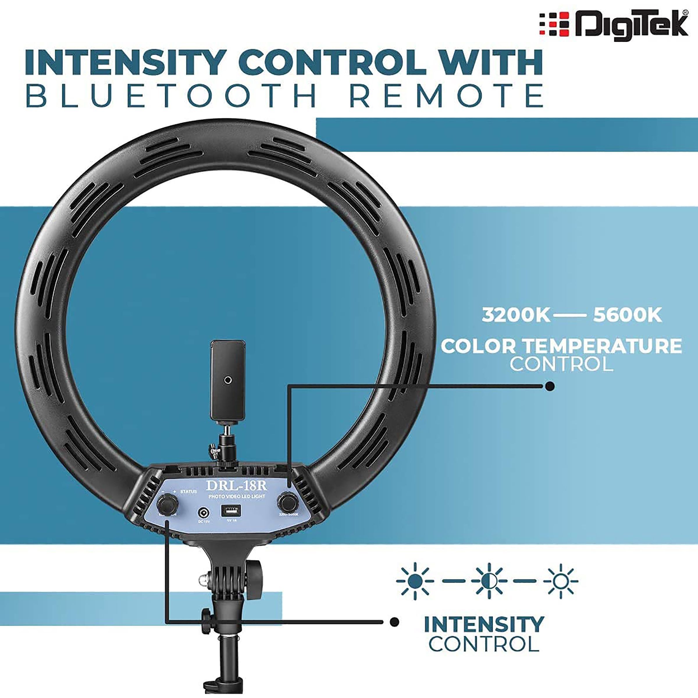 Digitek DRL-18 RC9 Ring Light with Remote & Tripod for Photography, Videography & Makeup (Dual Colour Modes)_8