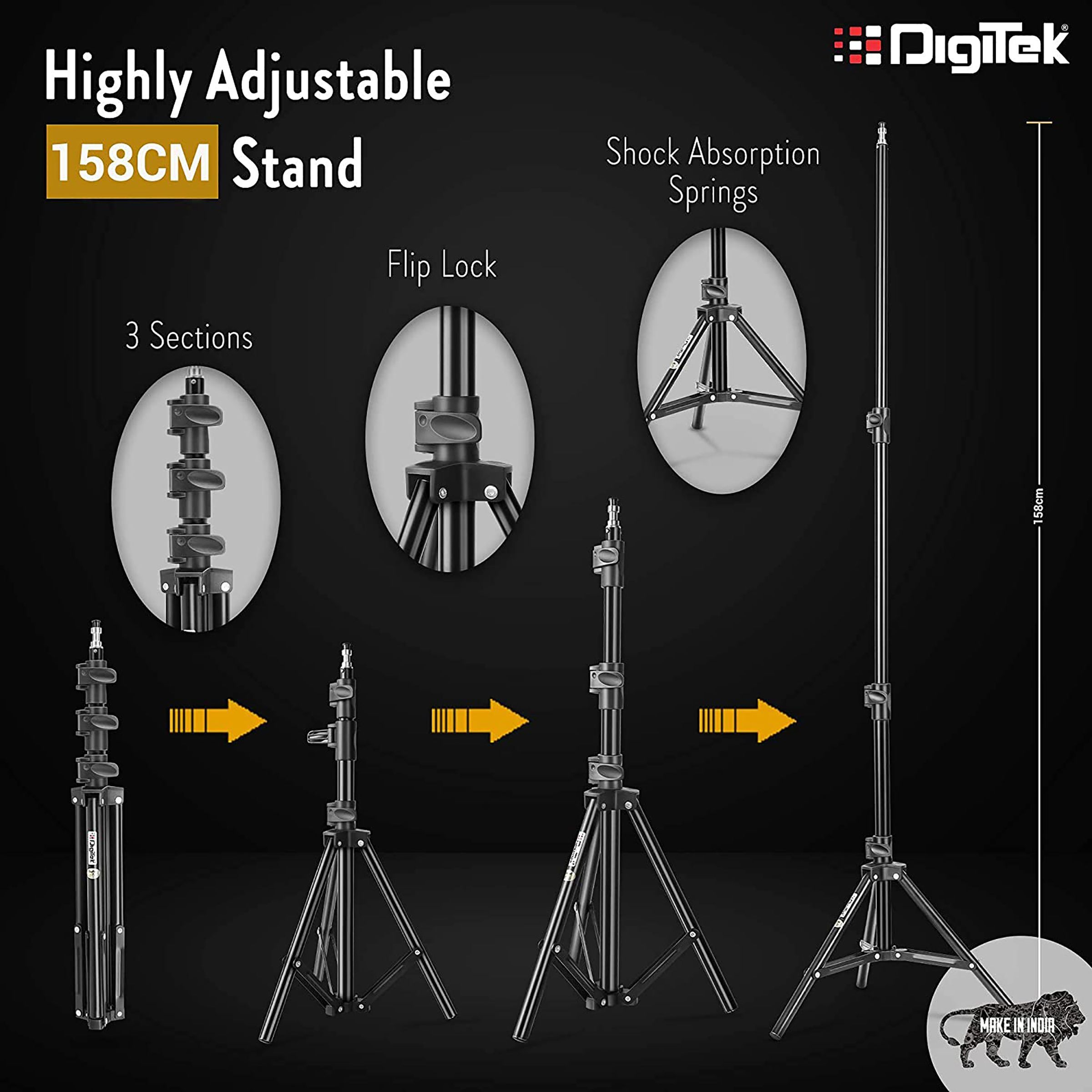 Digitek DRL-18H C Ring Light with Mobile Holder for Still Photography & Videography (Dual Color Modes)_4