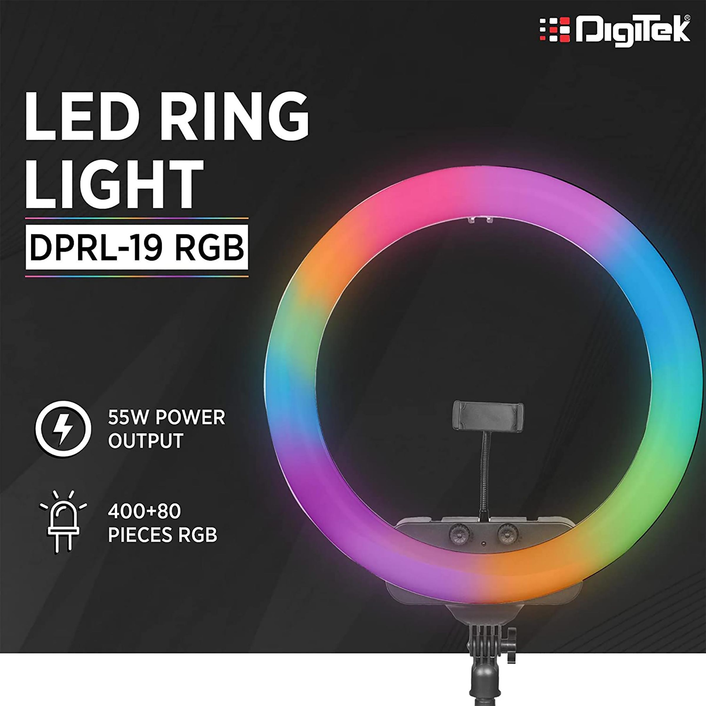 Digitek DPRL-19 RGB Ring Light with Remote Control for Photography & Videography (Rainbow Light)_15
