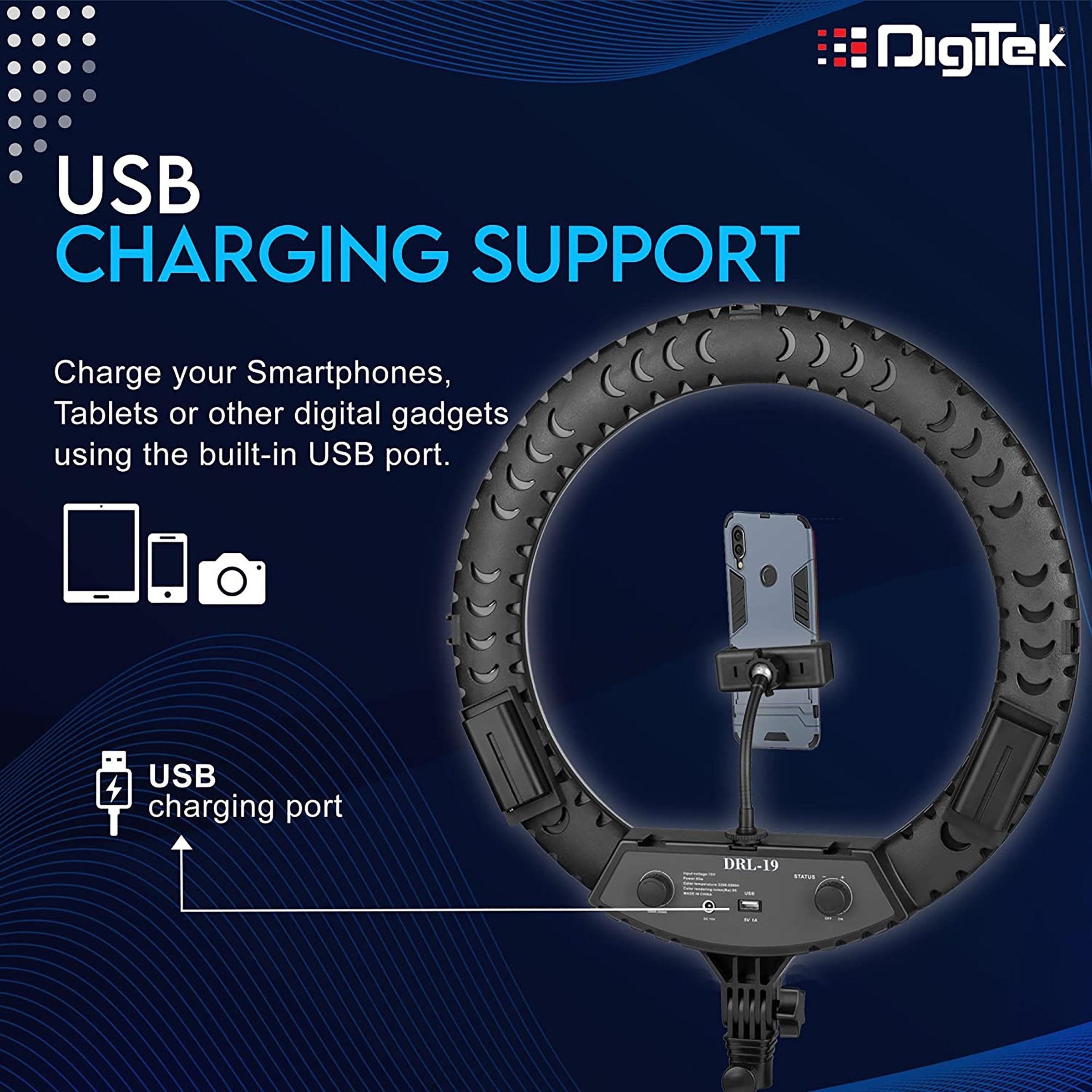 Digitek DWRS-003 Ring Light with Mobile Holder & Remote for Still Photography & Videography (Dimmable Lighting)_8