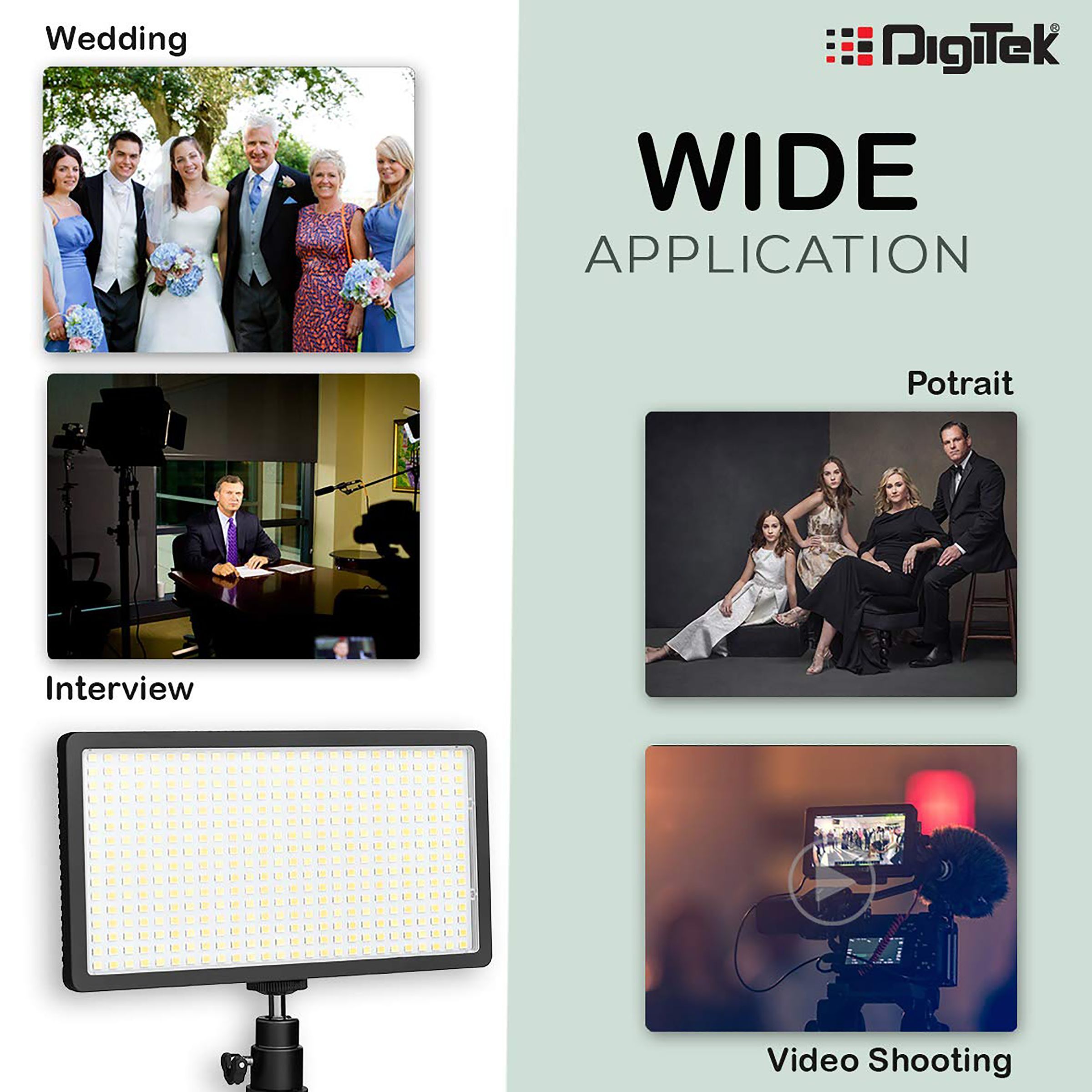 Digitek D416 Combo LED Video Light with Li-ion Battery for Still Photography & Videography (Angle Adjustable)_8