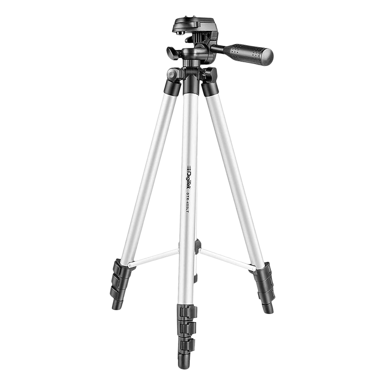 DigiTek DTR 455 LT 130cm Adjustable Tripod for Mobile and Camera (3 Way Head with Adjustable Pan, Black)_1