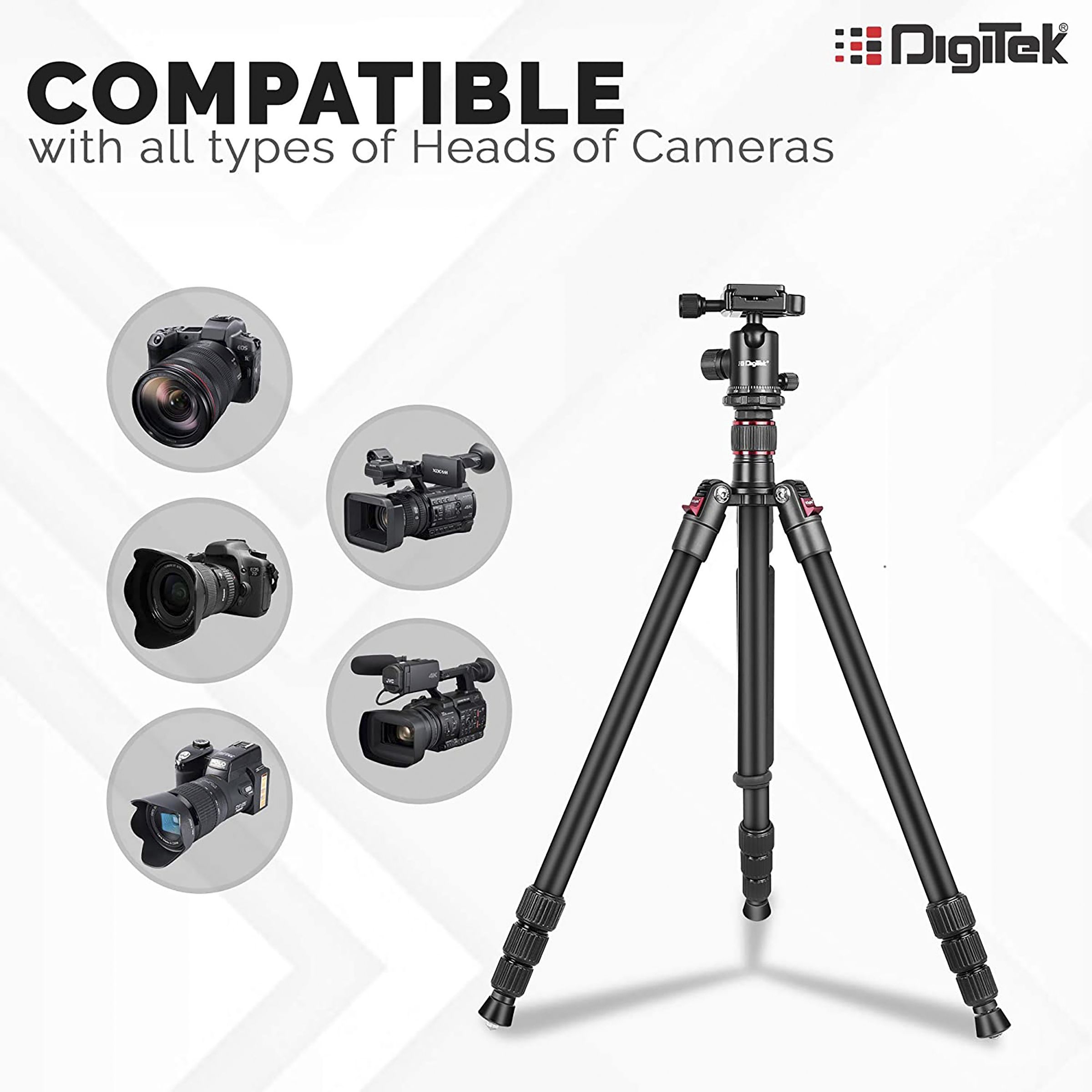 DigiTek DTR 500 BH 151cm Adjustable Tripod for Mobile and Camera (Ball Head, Black)_12