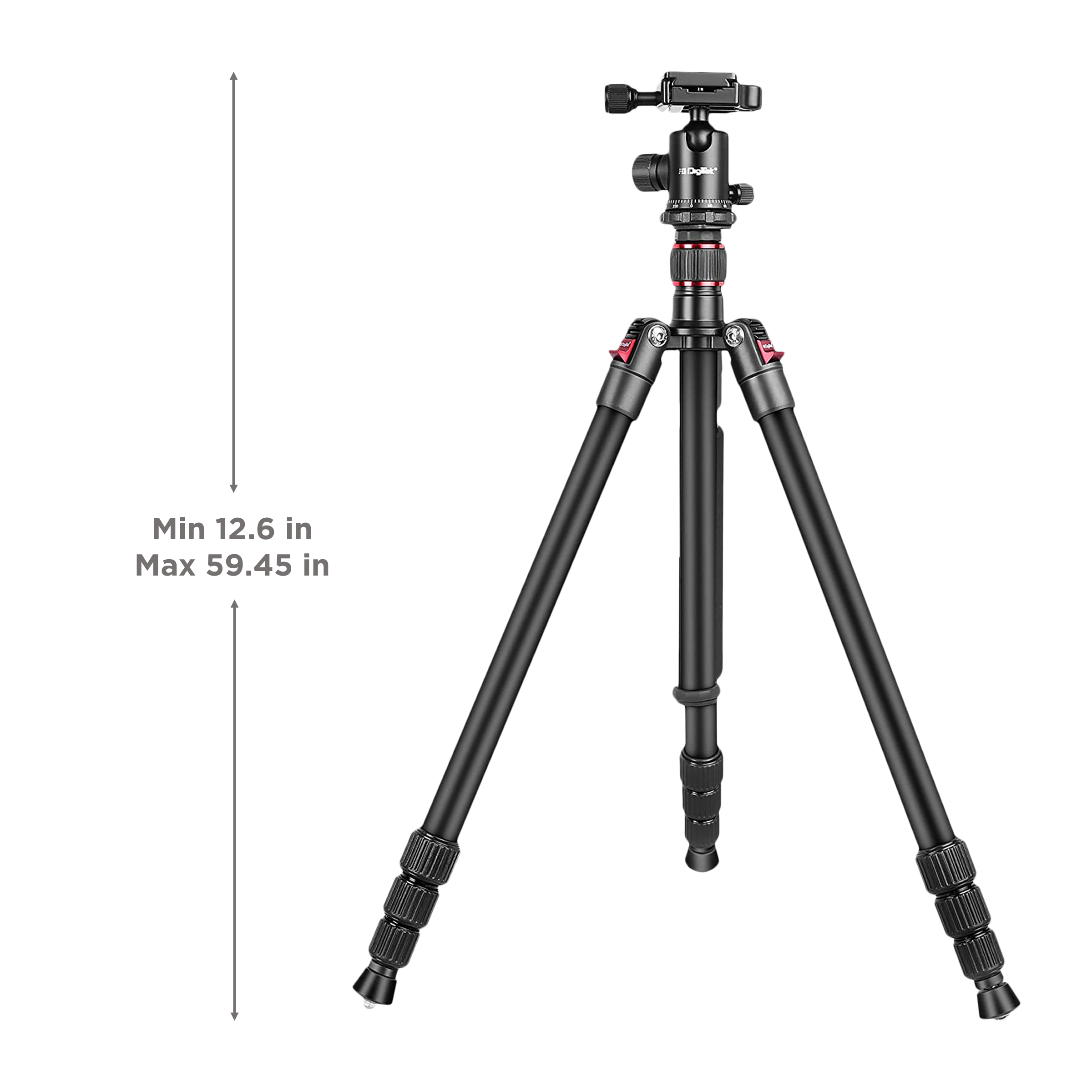 DigiTek DTR 500 BH 151cm Adjustable Tripod for Mobile and Camera (Ball Head, Black)_3