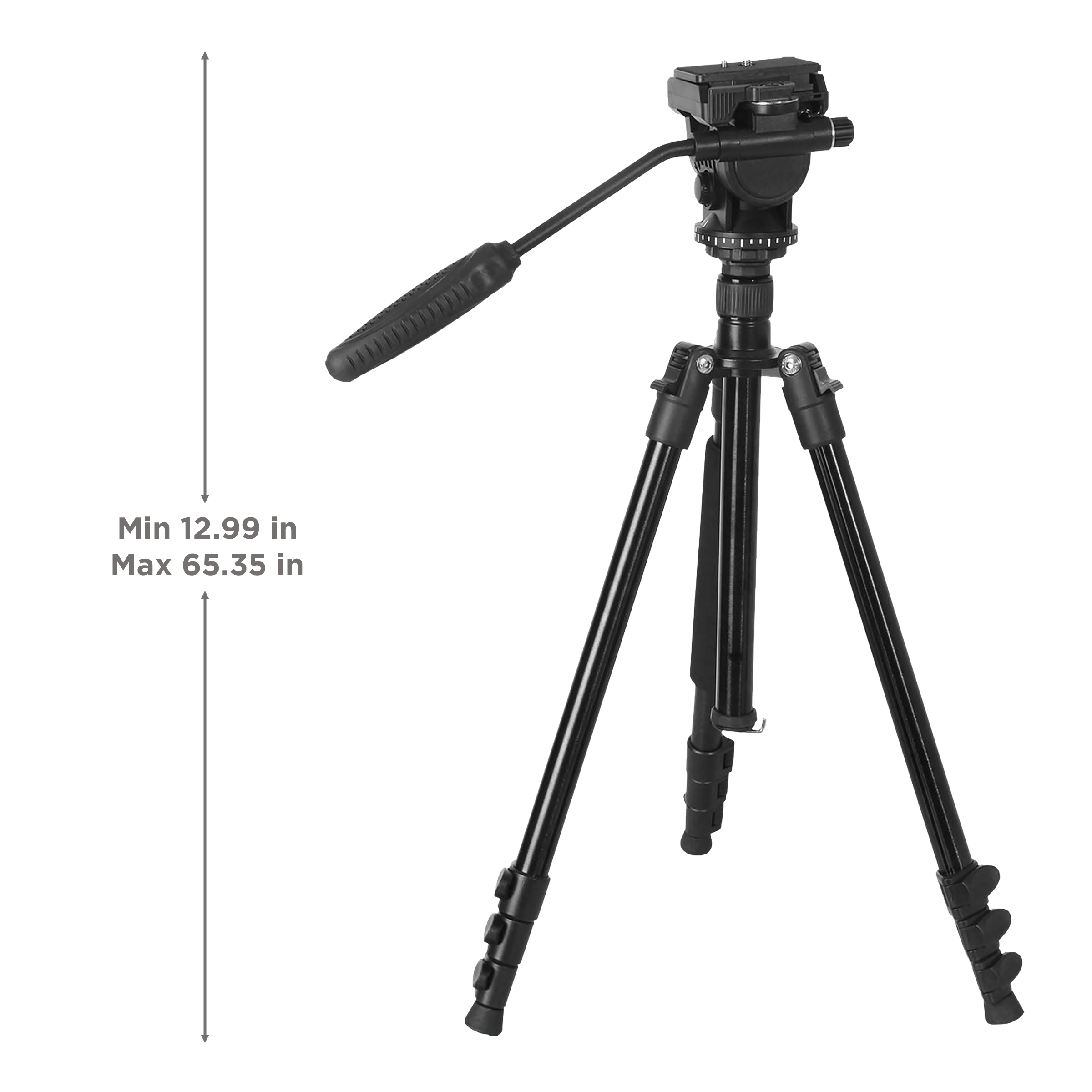 DigiTek DTR 545 VD 166cm Adjustable Tripod for Camera (Portable and Sturdy, Black)_2