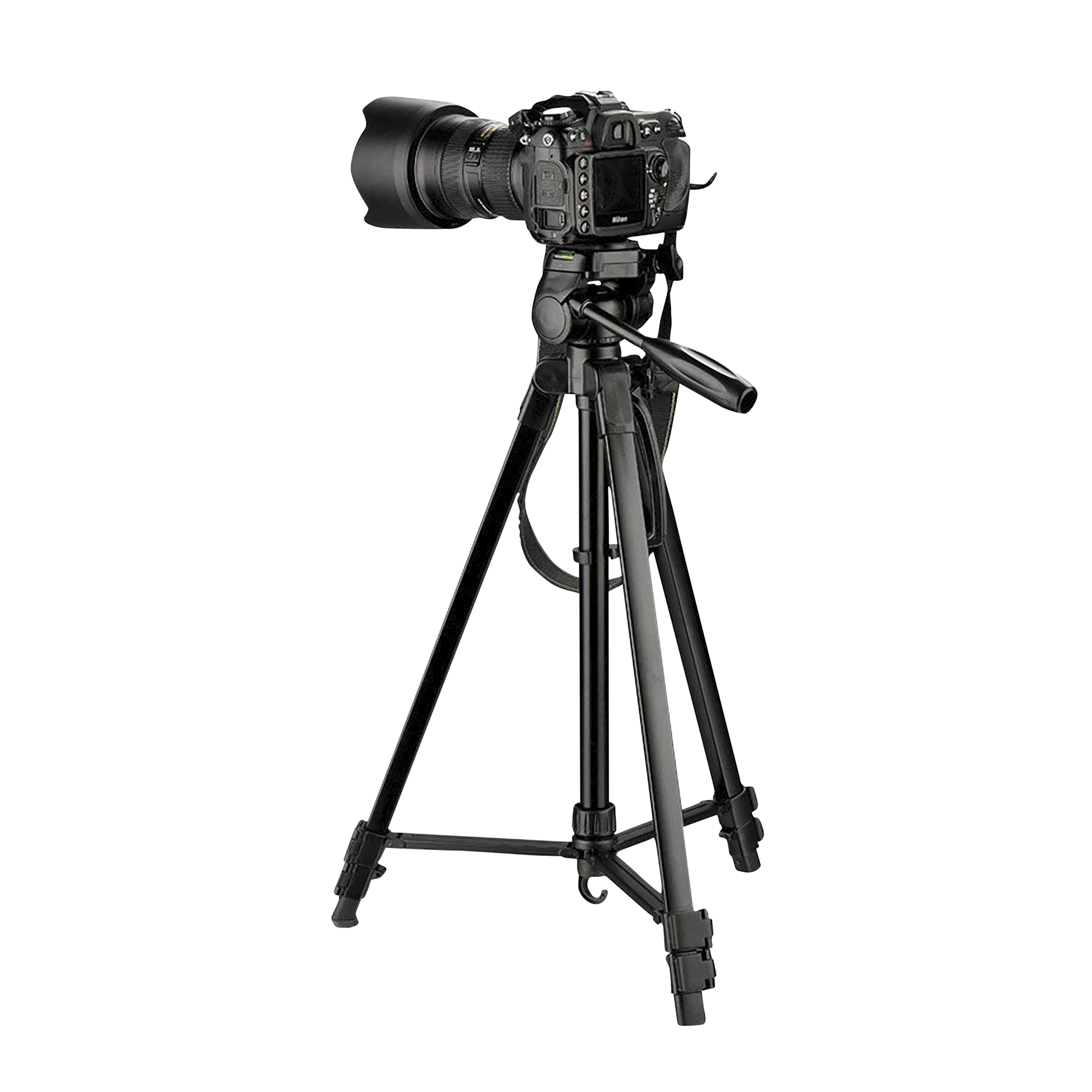 DigiTek DTR 550 LW 170cm Adjustable Tripod for Mobile and Camera (3 Way Head with Adjustable Pan, Black)_4