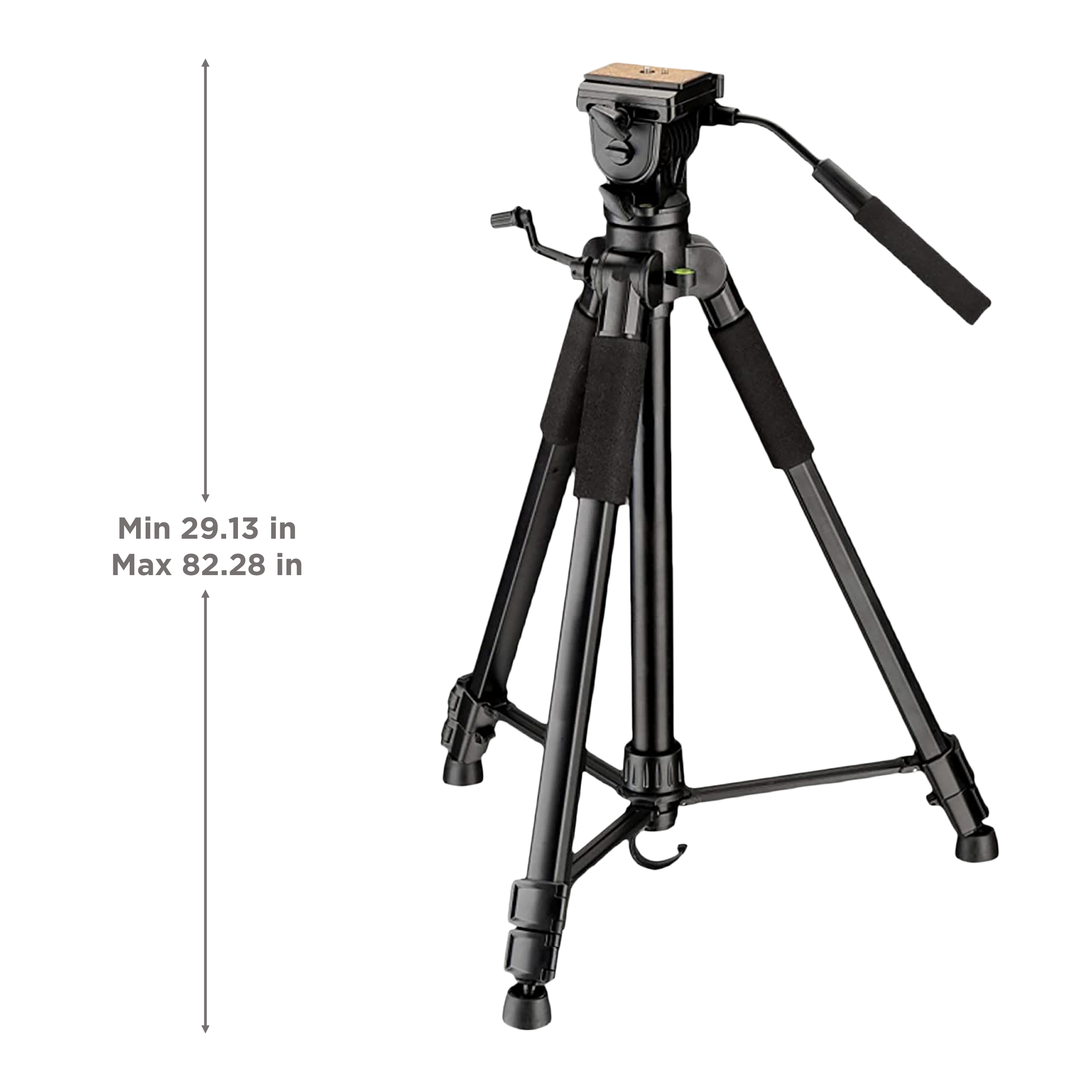 DigiTek DTR 690 VD PRO 209cm Adjustable Tripod for Camera (2 Way Head with Adjustable Pan, Black)_3