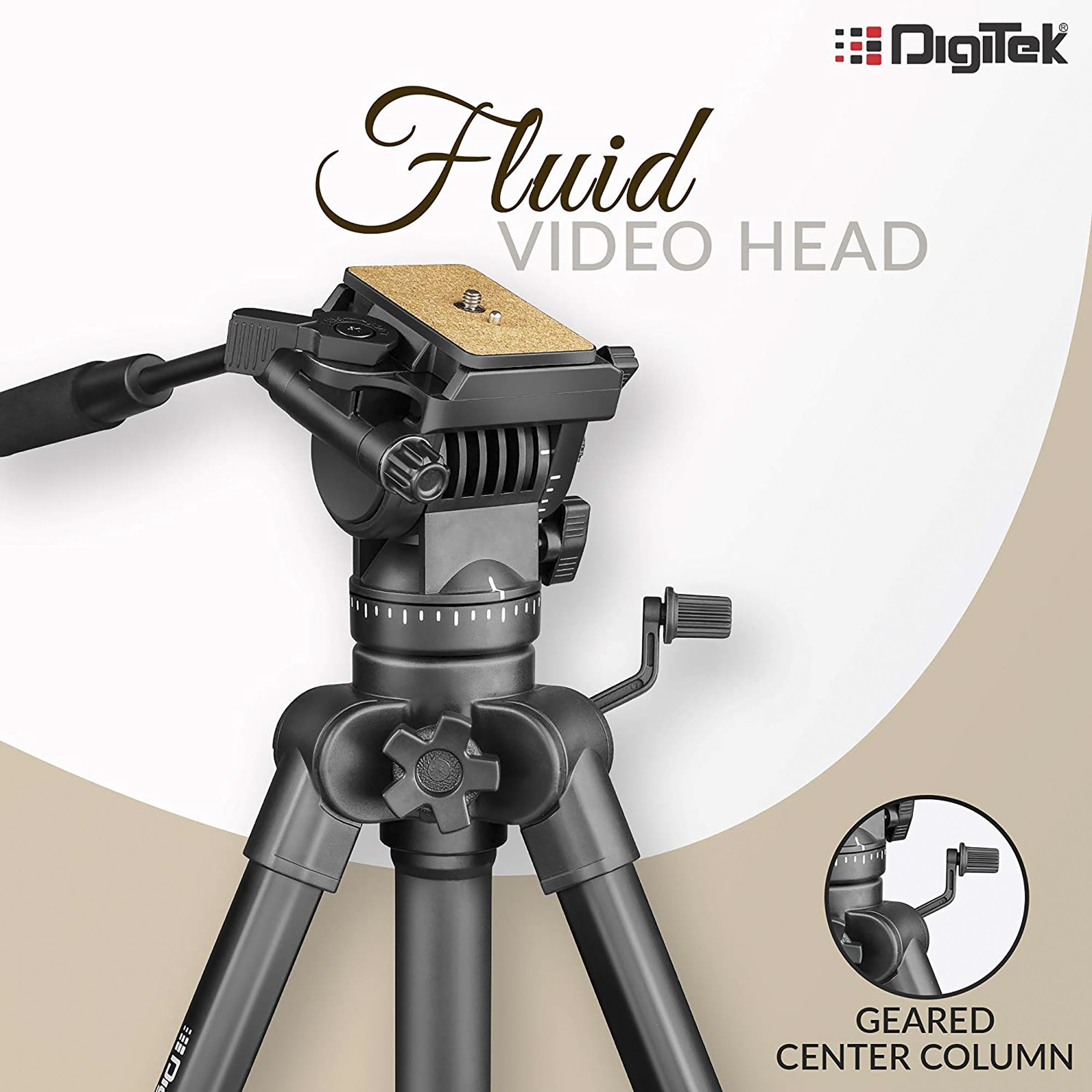 DigiTek Platinum DPTR 880 PRO 165cm Adjustable Tripod for Camera (Fluid Video Head, Black)_8