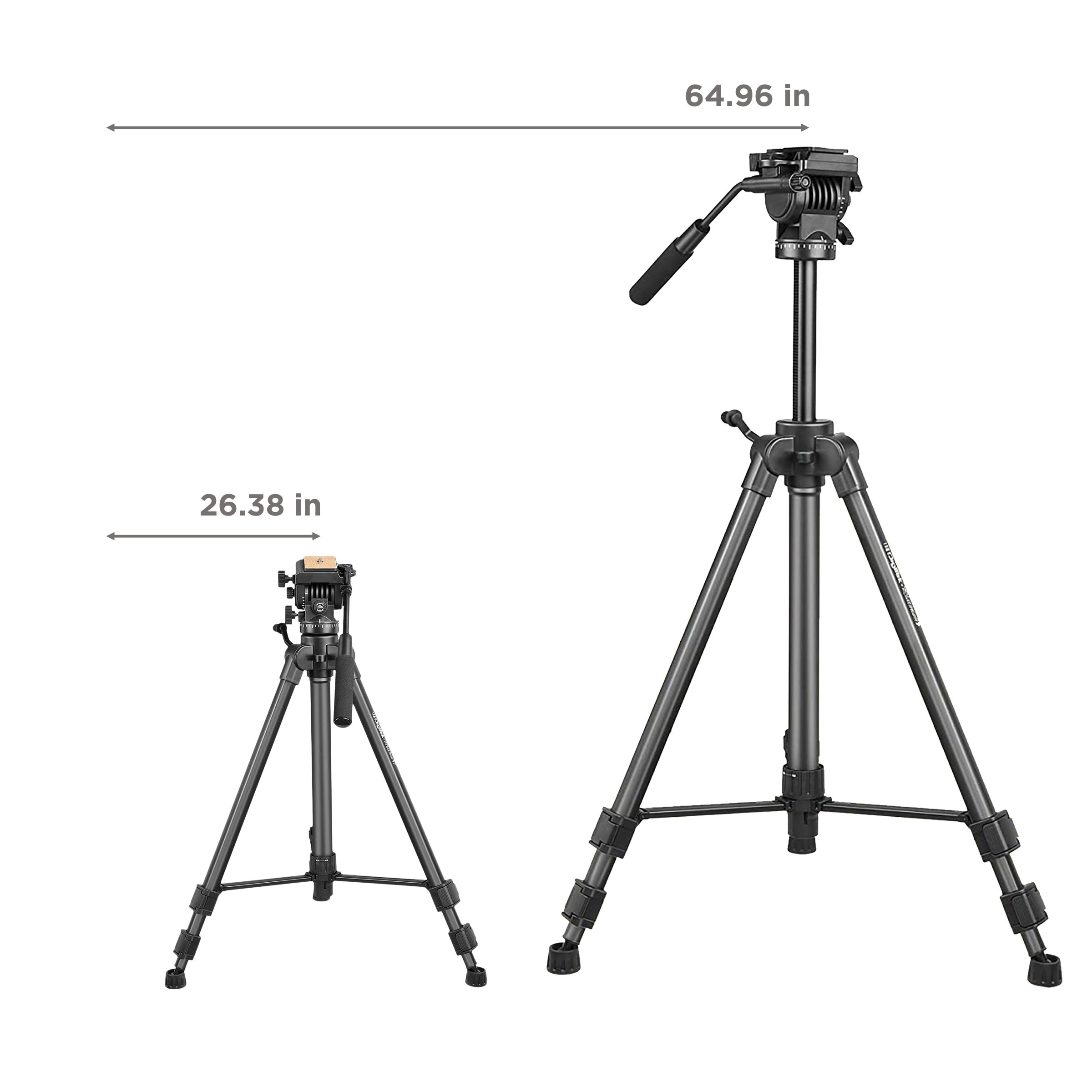 DigiTek Platinum DPTR 880 PRO 165cm Adjustable Tripod for Camera (Fluid Video Head, Black)_3