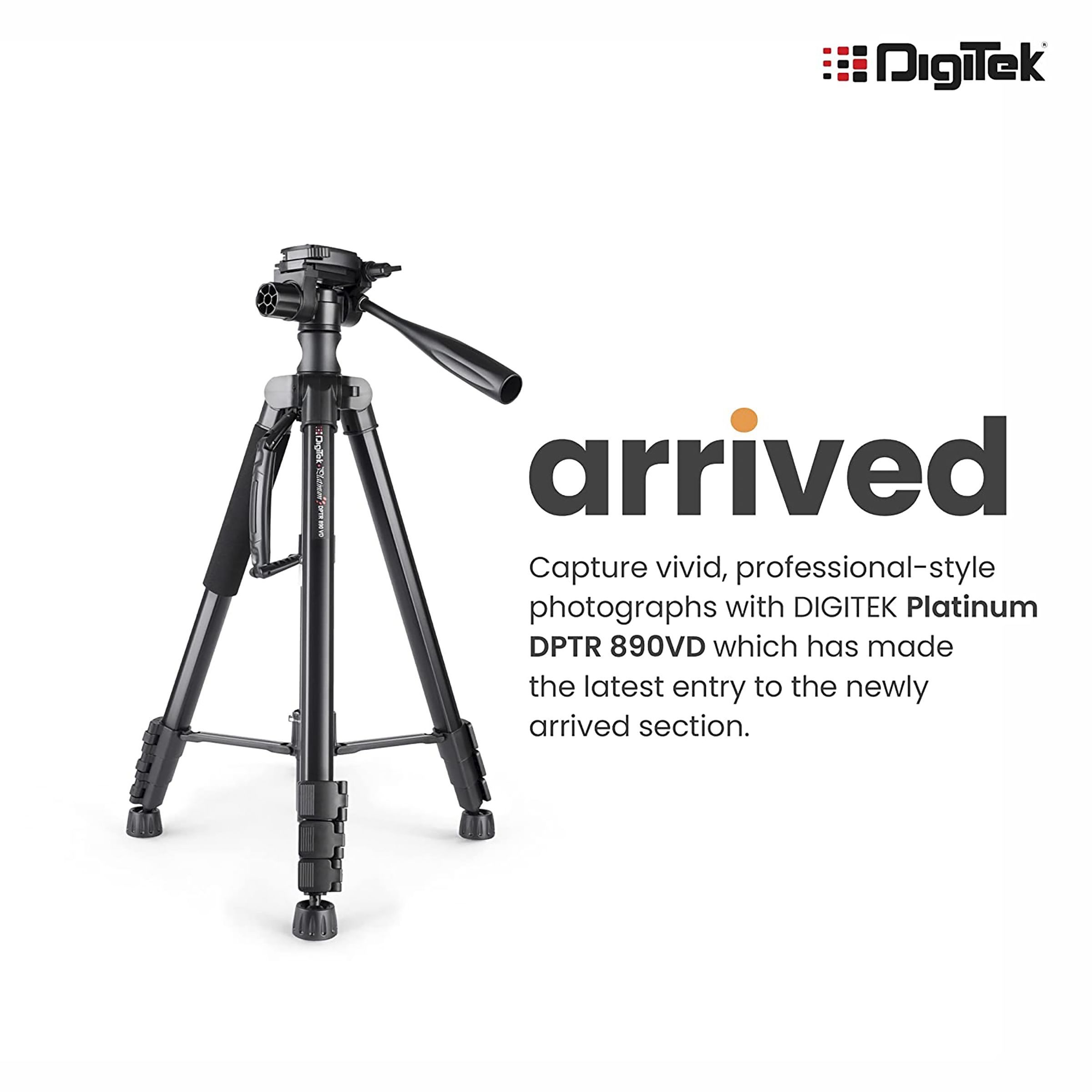 DigiTek Platinum DPTR 890 VD 178cm Adjustable Tripod for Camera (3 Way Head with Adjustable Pan, Black)_13