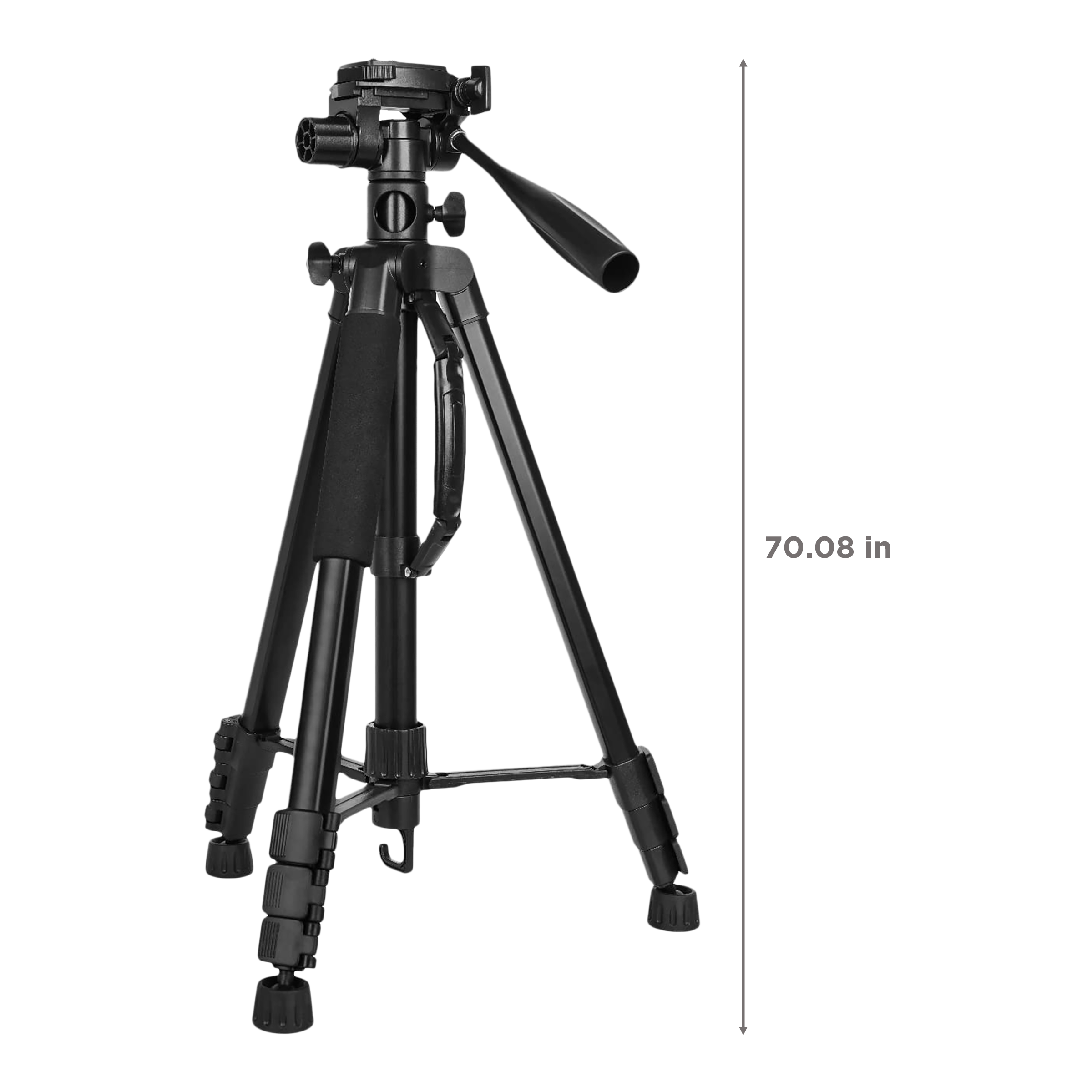 DigiTek Platinum DPTR 890 VD 178cm Adjustable Tripod for Camera (3 Way Head with Adjustable Pan, Black)_3