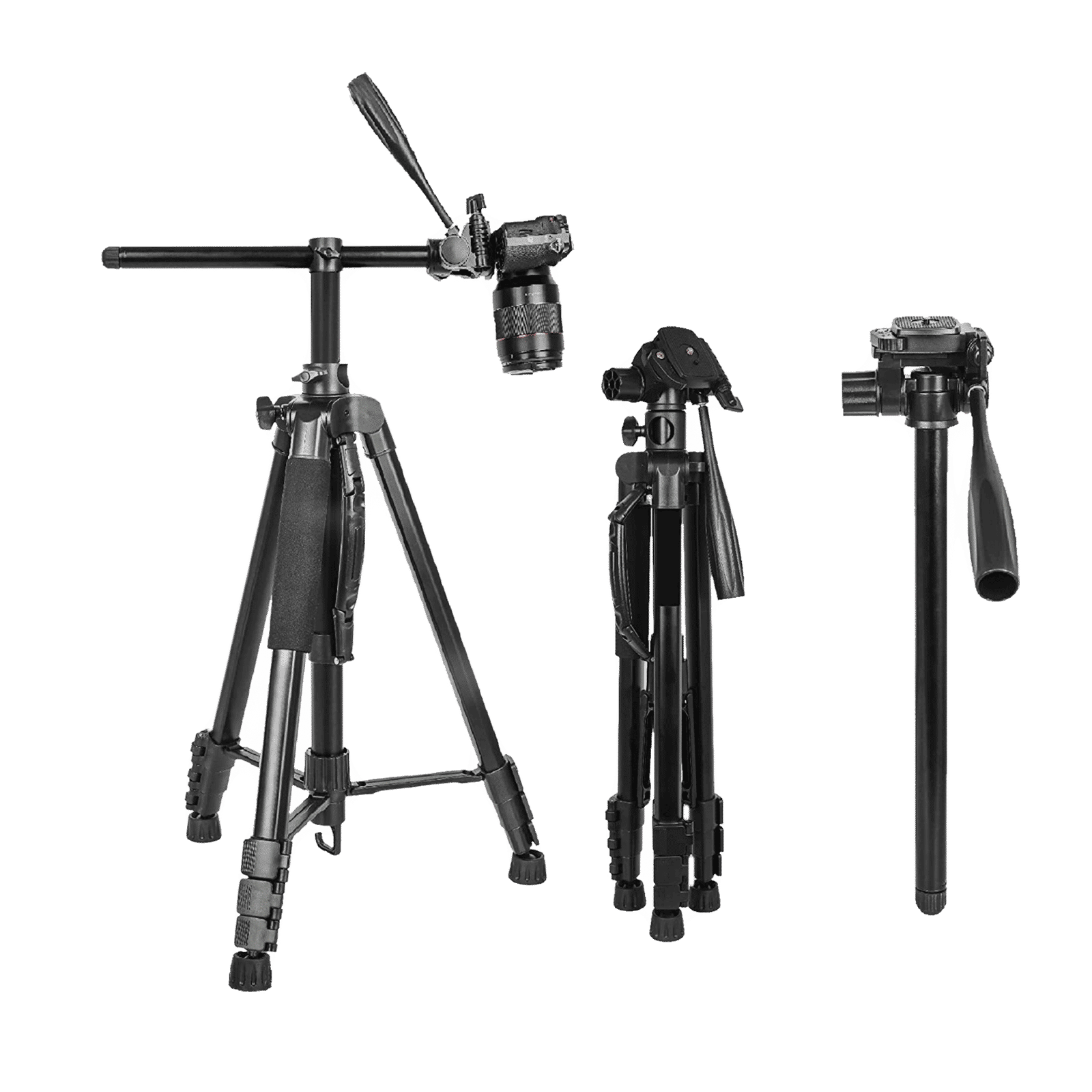 DigiTek Platinum DPTR 890 VD 178cm Adjustable Tripod for Camera (3 Way Head with Adjustable Pan, Black)_5