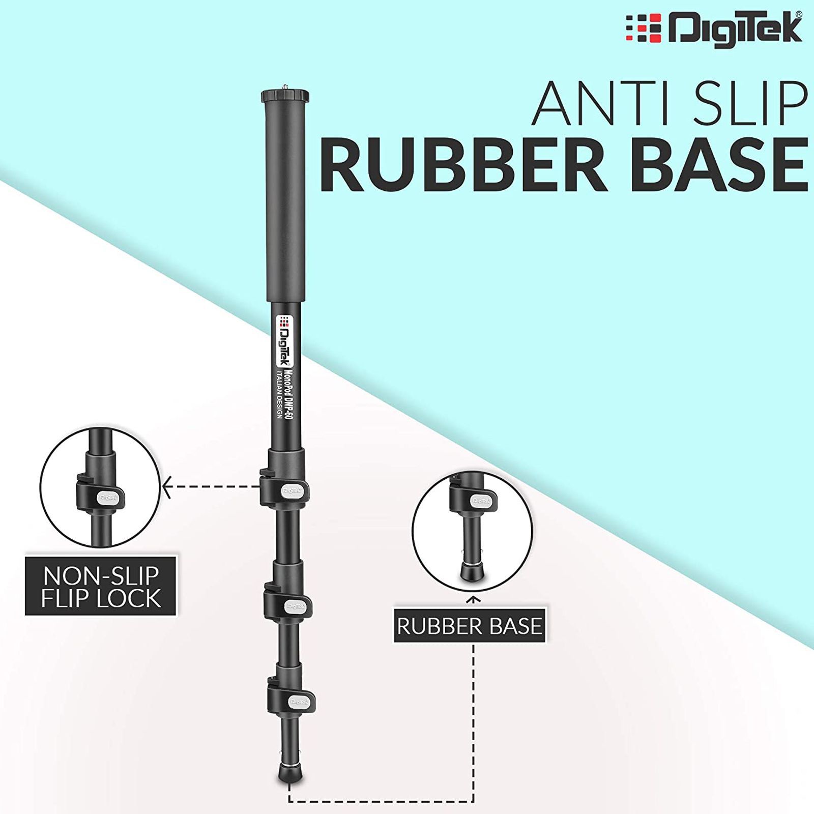 DigiTek DMP 60N 155cm Adjustable Monopod for Mobile and Camera (4 Extendable Sections, Black) DigiTek DMP 60N 155cm Adjustable Monopod for Mobile and Camera (4 Extendable Sections, Black)_5