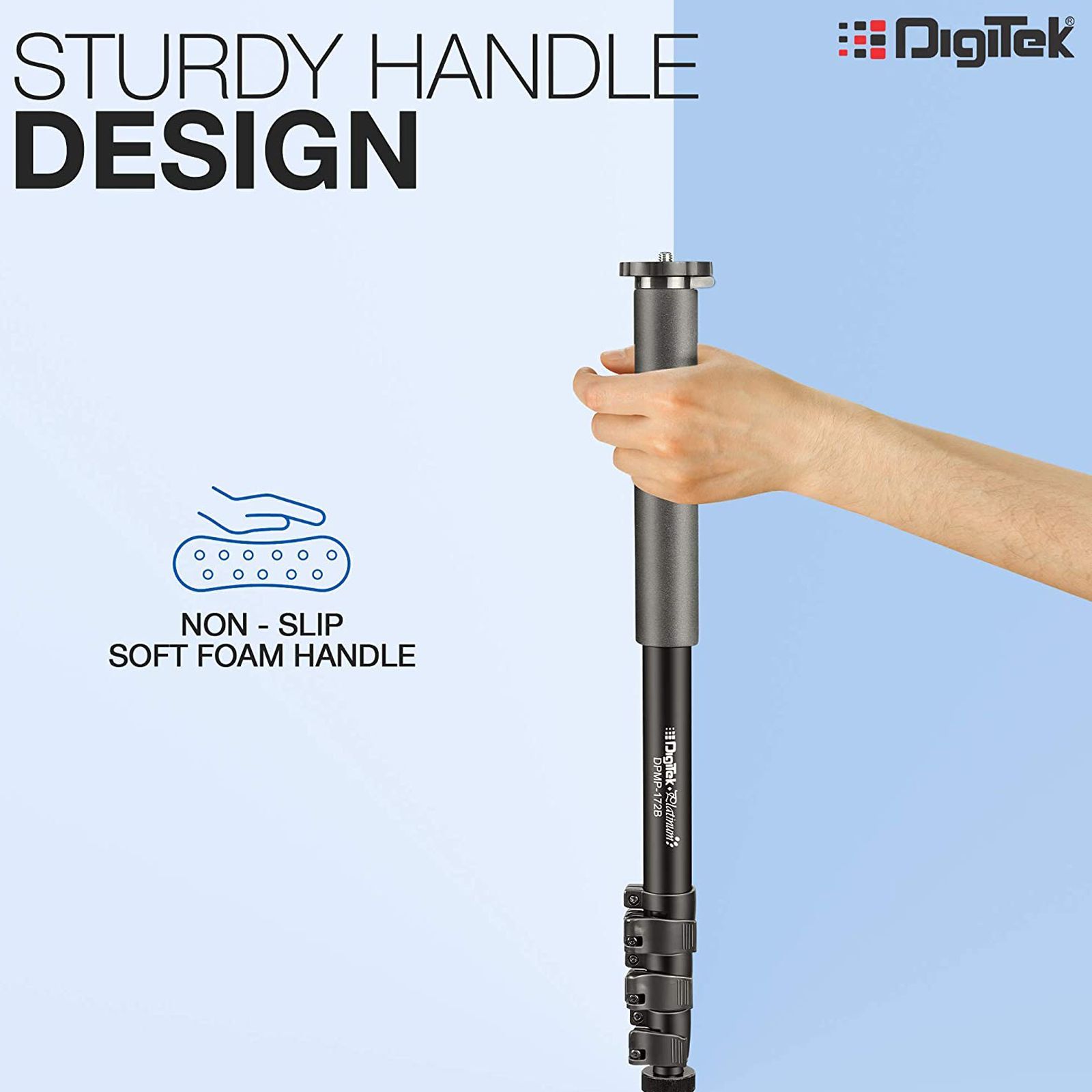 DigiTek DPMP 172B 170cm Adjustable Monopod for Mobile and Camera (Ultra Portable Cum Heavy Duty, Black)_6