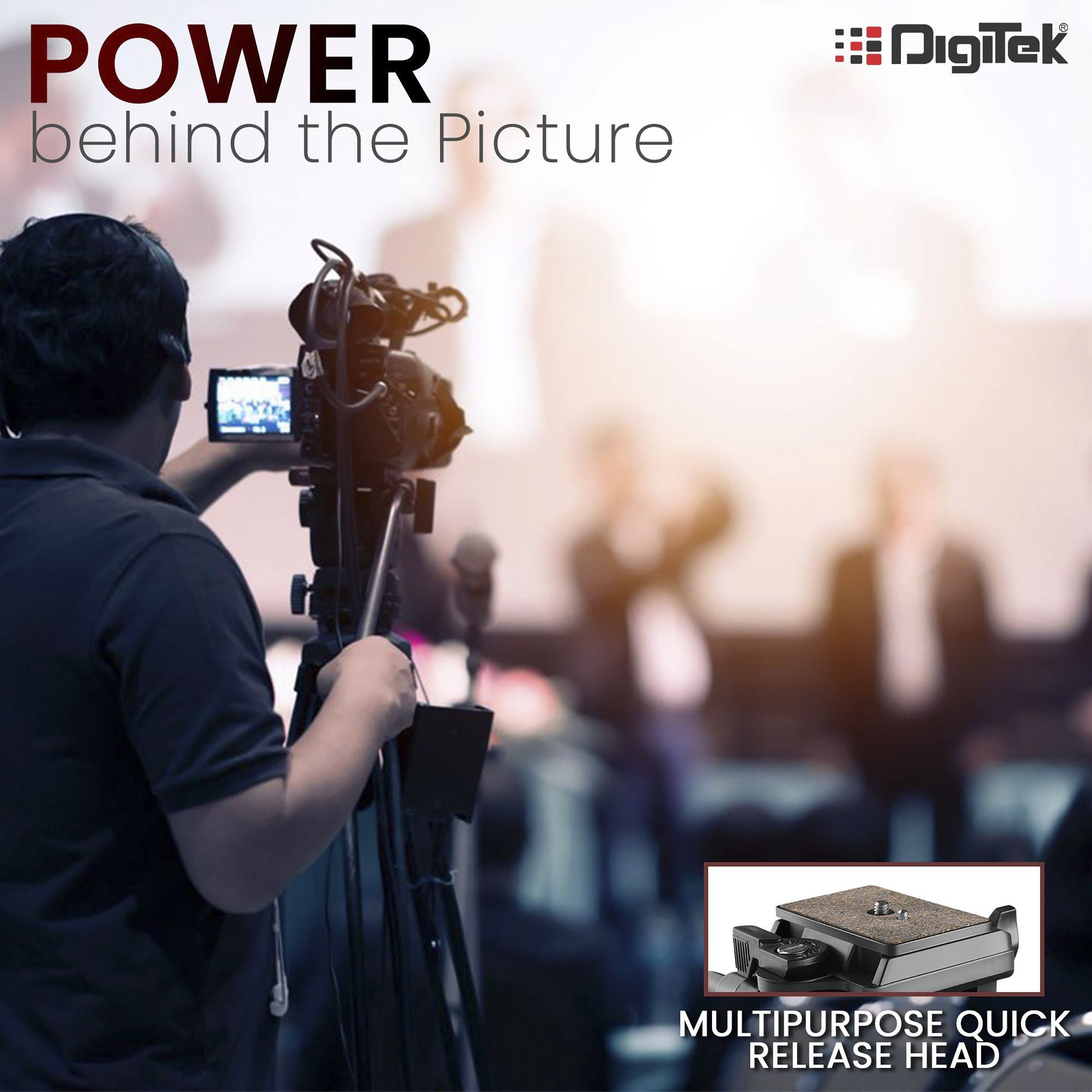 DigiTek DVH 001 PRO Tripod Mount for Camera (360 Degree Locking Knob, Black)_6