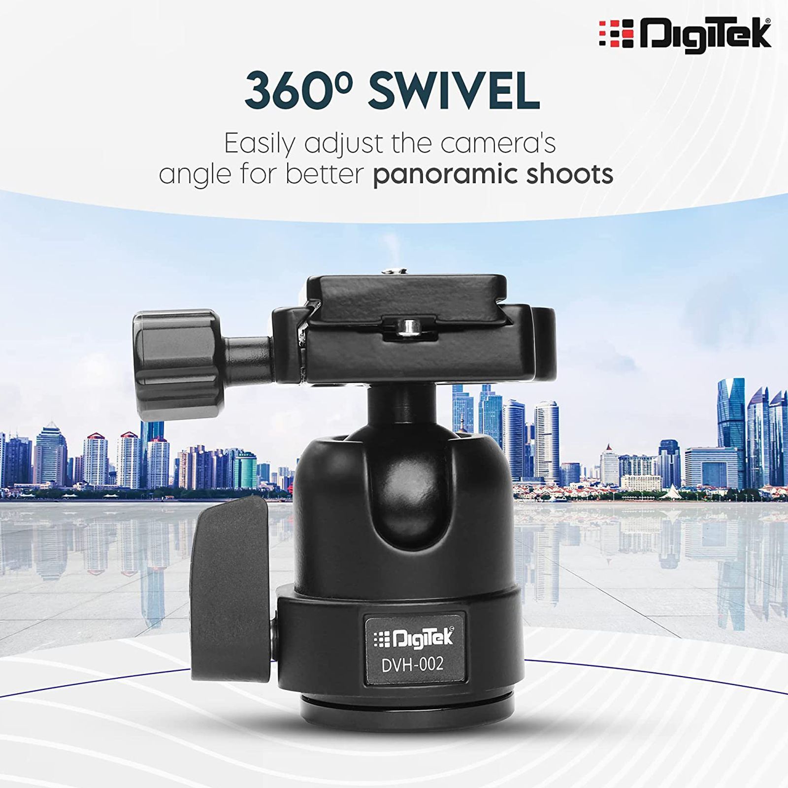 DigiTek DVH 002 PRO Tripod Mount for Camera (360 Degree Swivel, Black)_4