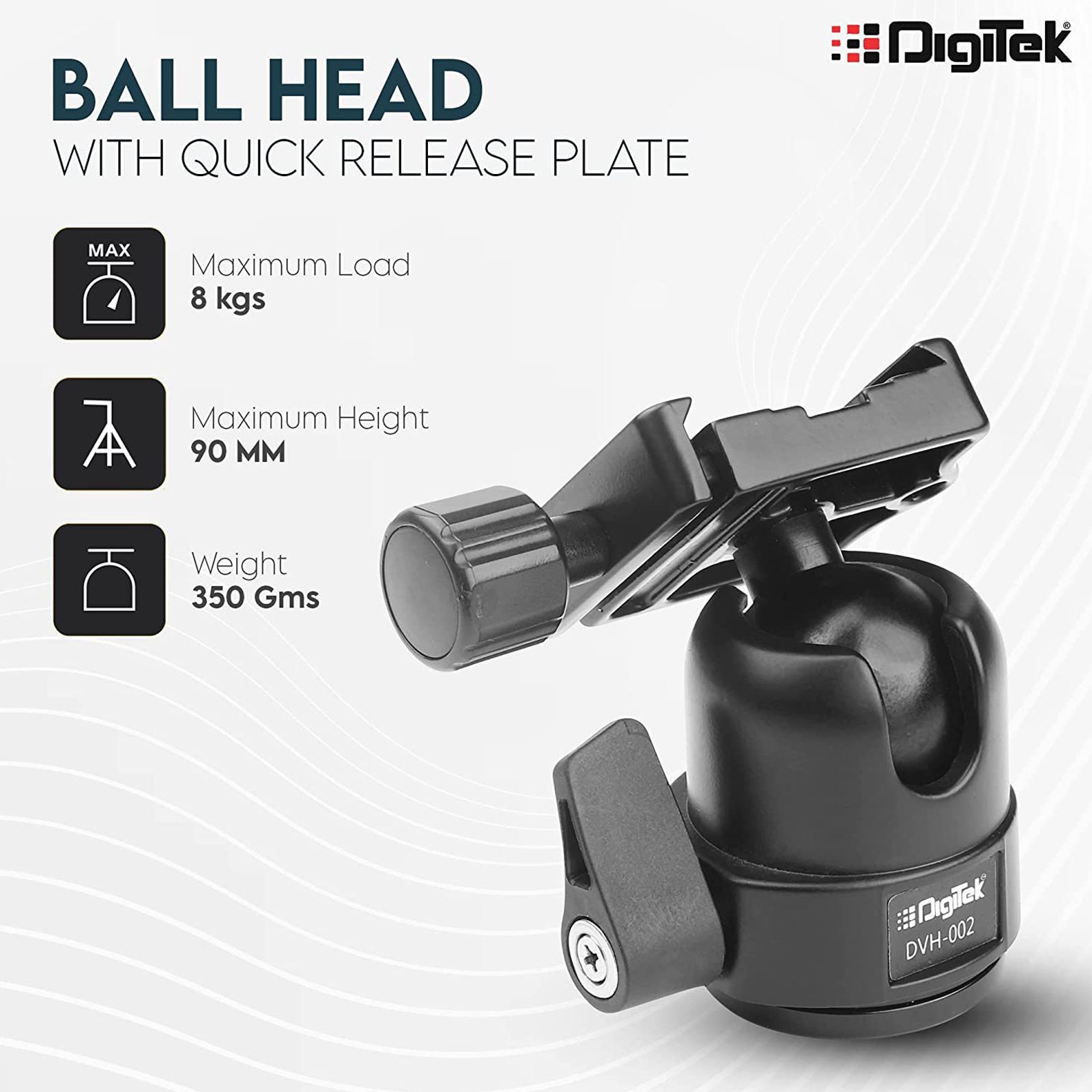 DigiTek DVH 002 PRO Tripod Mount for Camera (360 Degree Swivel, Black)_5