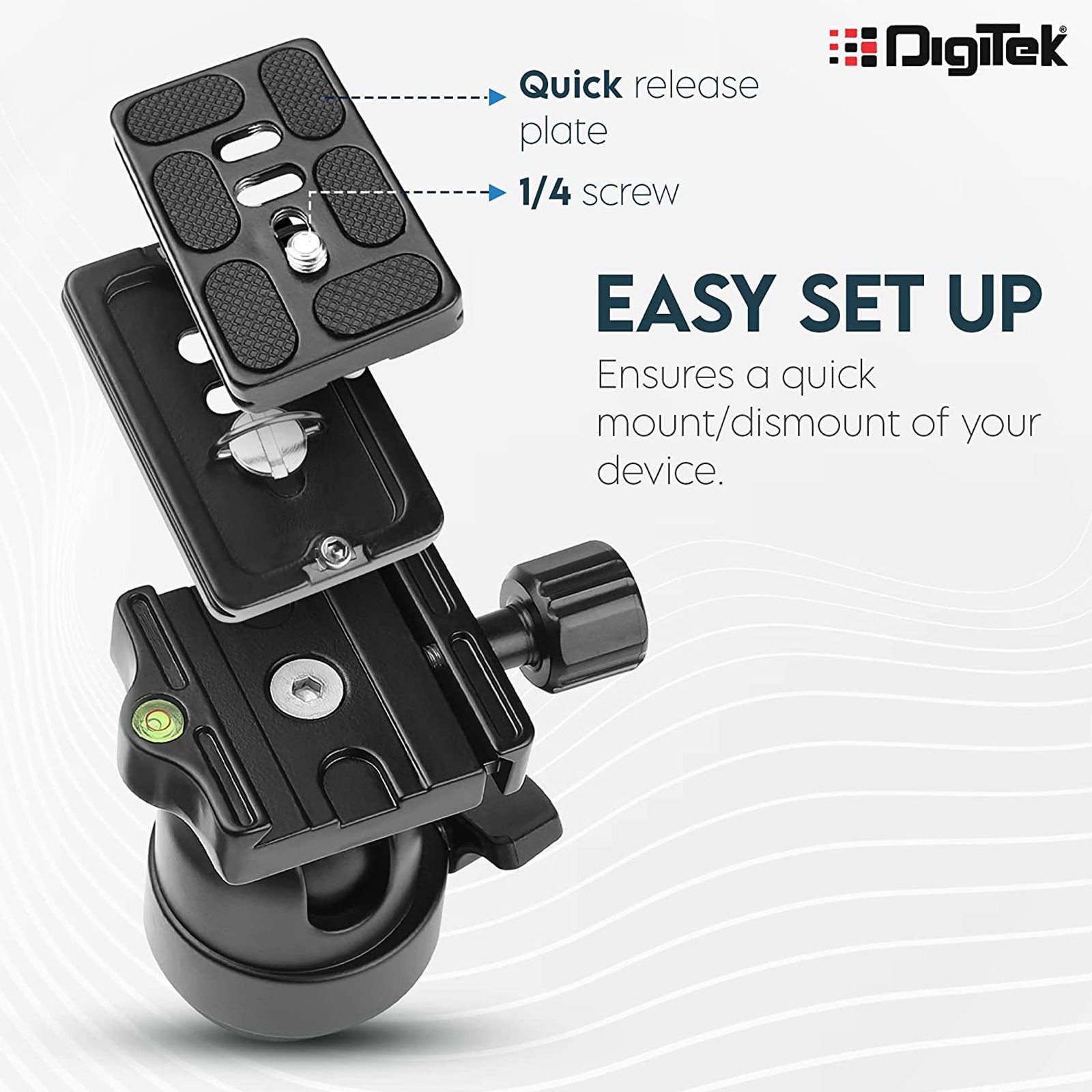 DigiTek DVH 002 PRO Tripod Mount for Camera (360 Degree Swivel, Black)_6