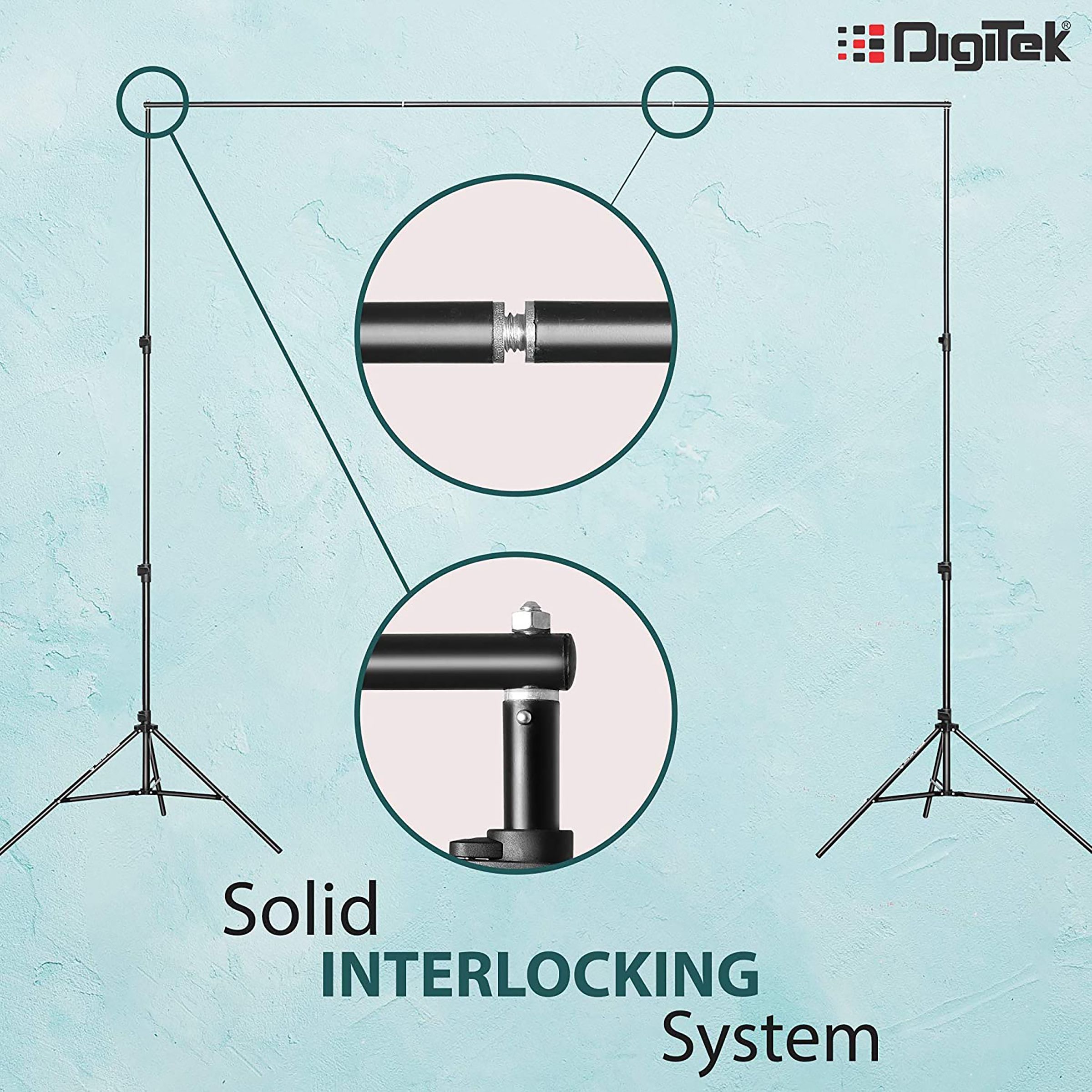 DigiTek DBSK-009FT Background Stand Kit with Bag for Photography & Videography (Lightweight & Sturdy)_7