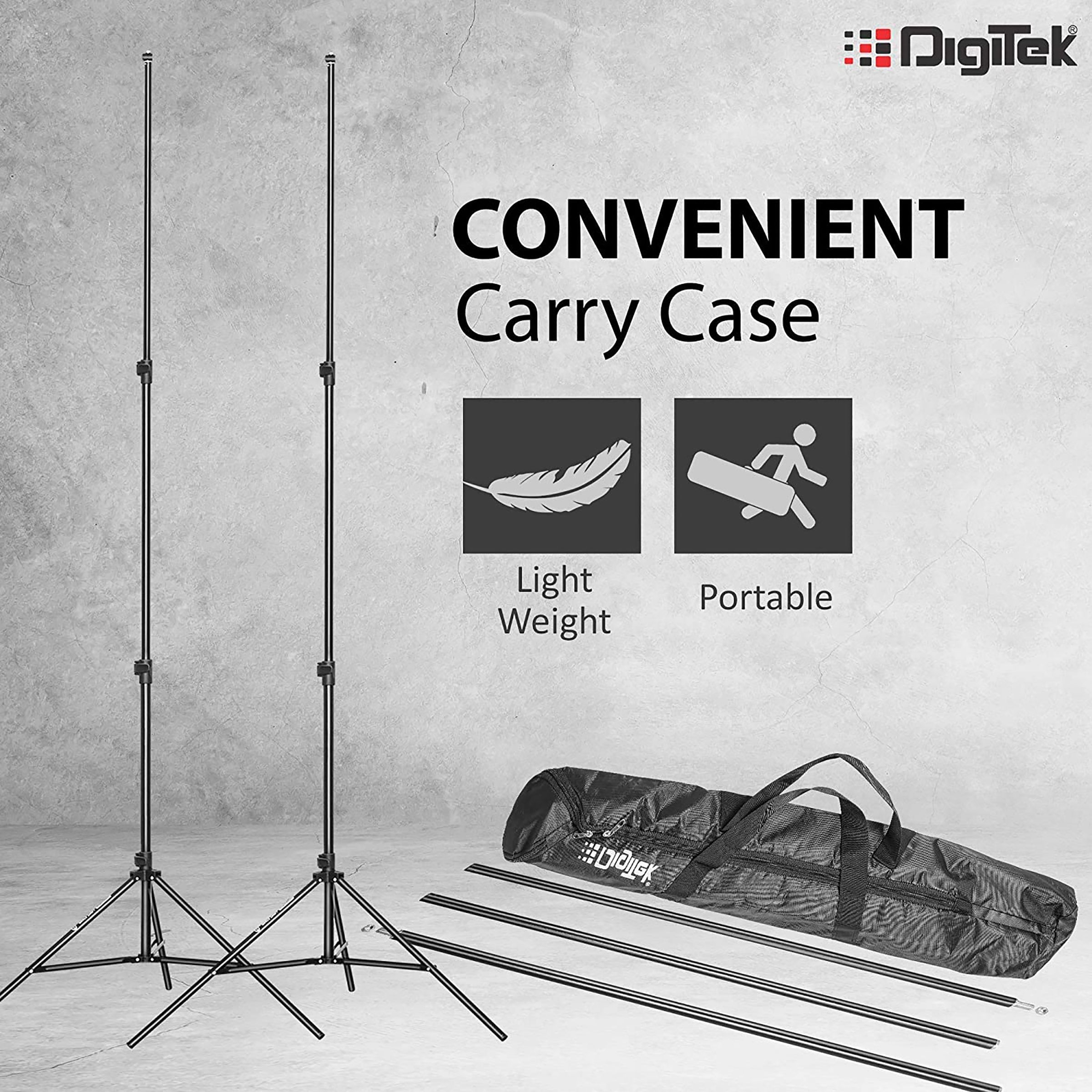 DigiTek DBSK-009FT Background Stand Kit with Bag for Photography & Videography (Lightweight & Sturdy)_9