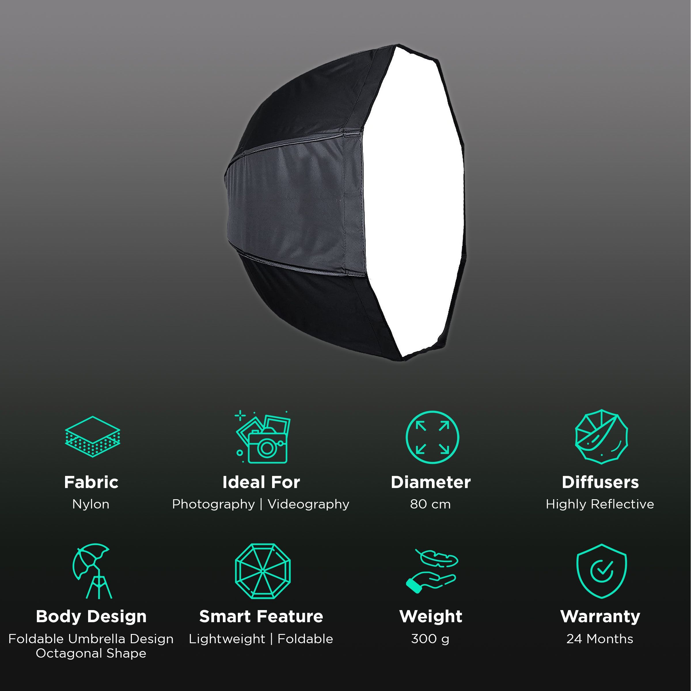 Digitek DSB 080 Softbox with Diffuser & Carry Bag for Photography & Videography (Umbrella Design)_2