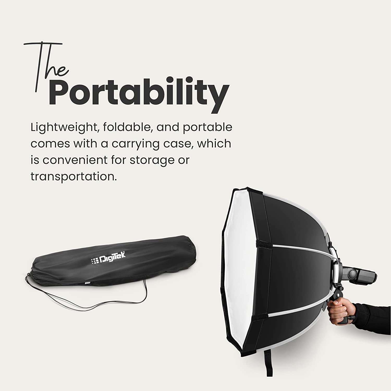 Digitek DSBH 065 Softbox with Bracket, Diffuser Sheets & Carry Case for Photography (Octagon Shape)_5